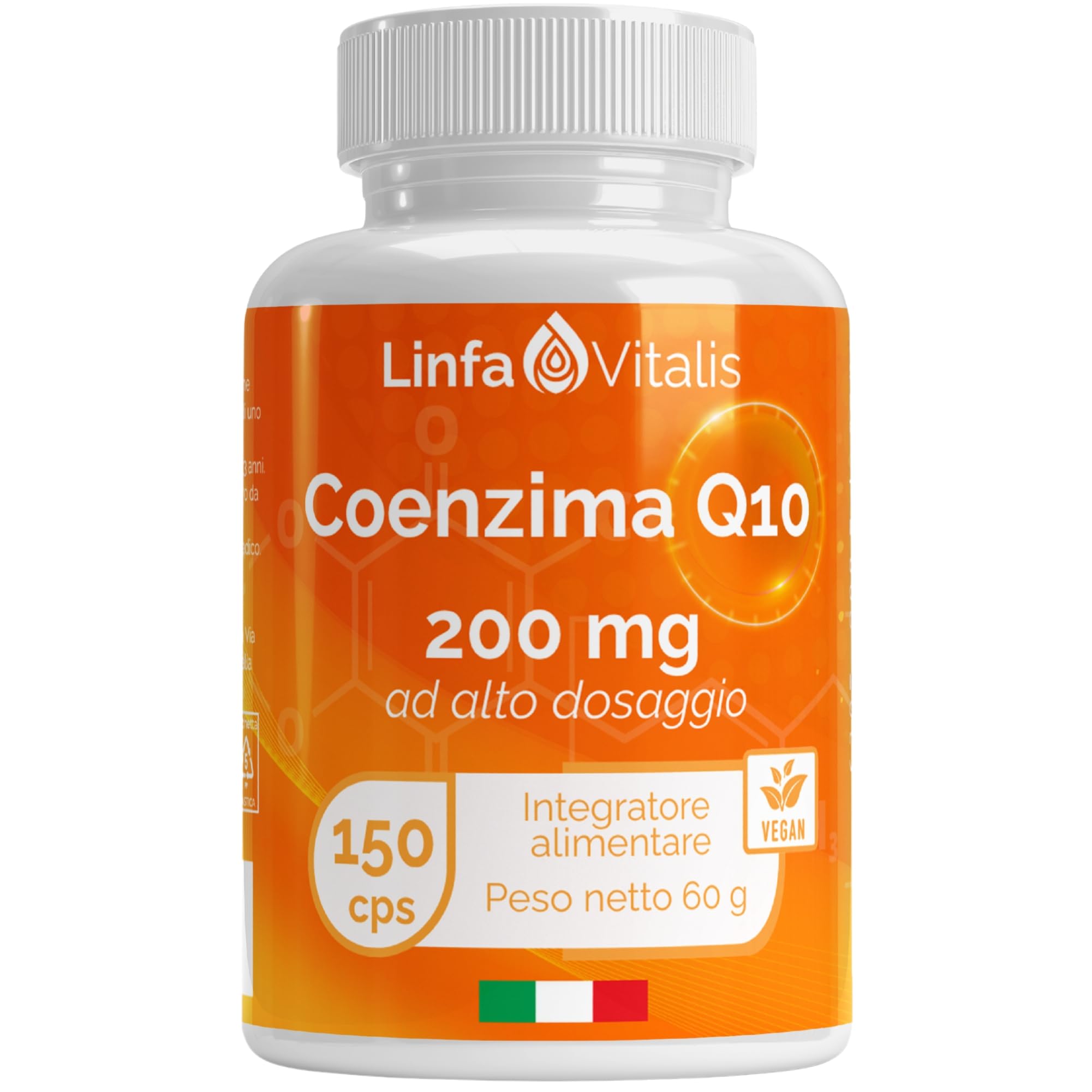 Coenzima Q10 Ubiquinone 200mg 150 Capsule Vegane - Integratore CoQ10 Altamente Biodisponibile - Antiossidante, Antiage, Energia, Sistema Immunitario