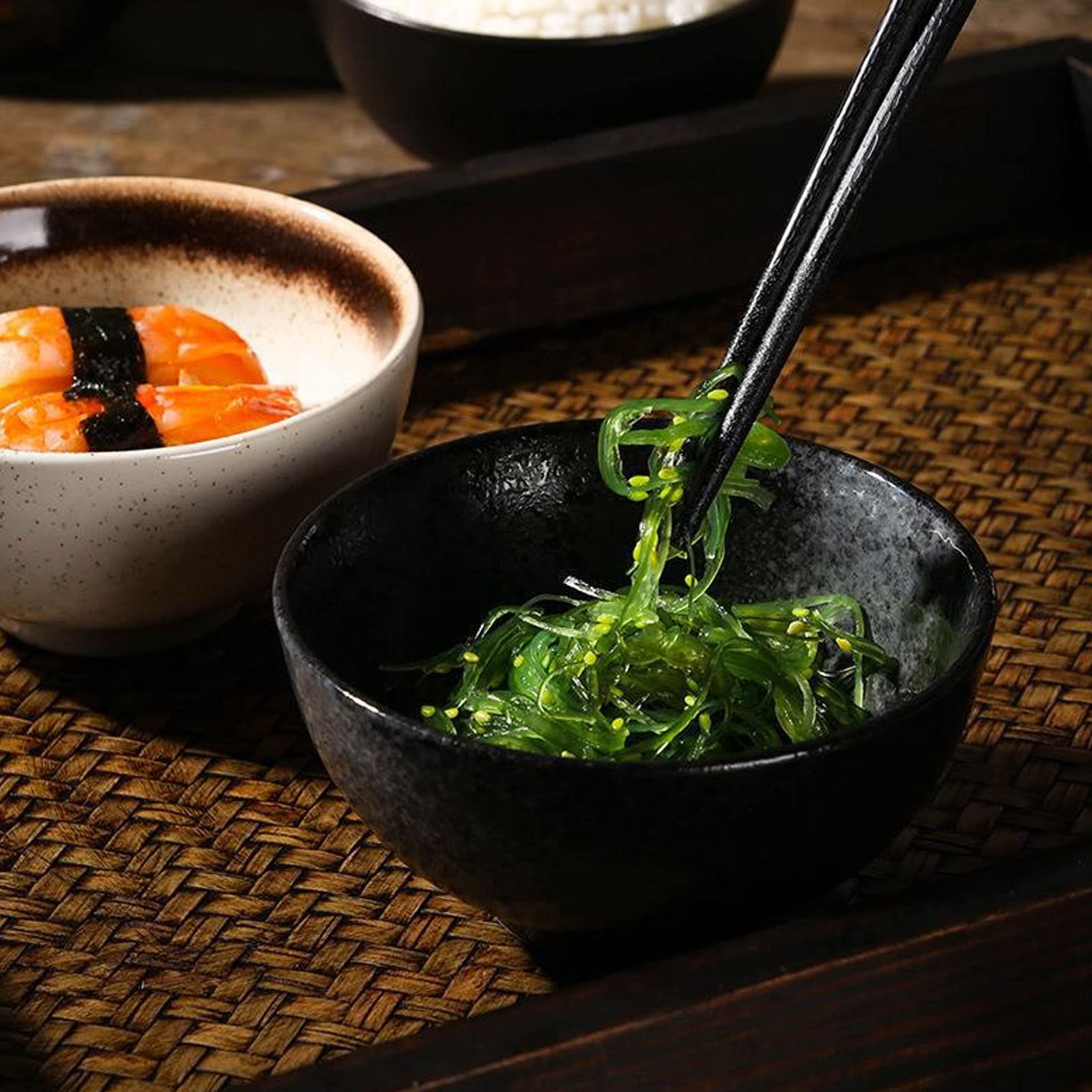 Cuencos Pequeños para Servir, Cuenco De Arroz De Cerámica Japonés para El Hogar con Esmalte Suave Y Fácil De Limpiar, Adecuado para Uso Doméstico Y De Entretenimiento,A,5pcs
