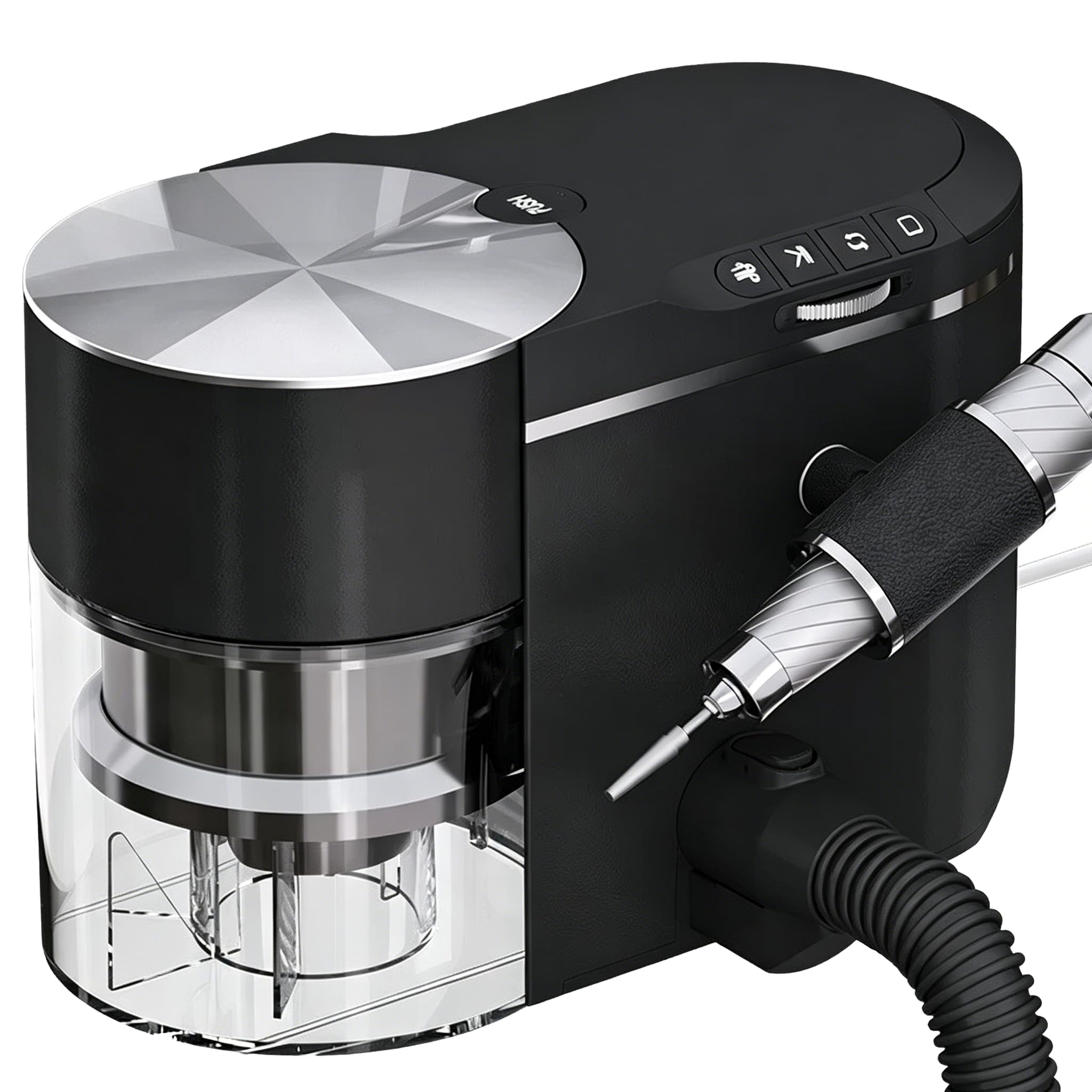 Professional Electric Nail Drill E-File Machine - 30,000 RPM Nail Drill with Dust Collector, ≤58dB Low Noise & LED Speed ​​Display for Salon & Home, Removable Collection Box, Easy to Clean Black