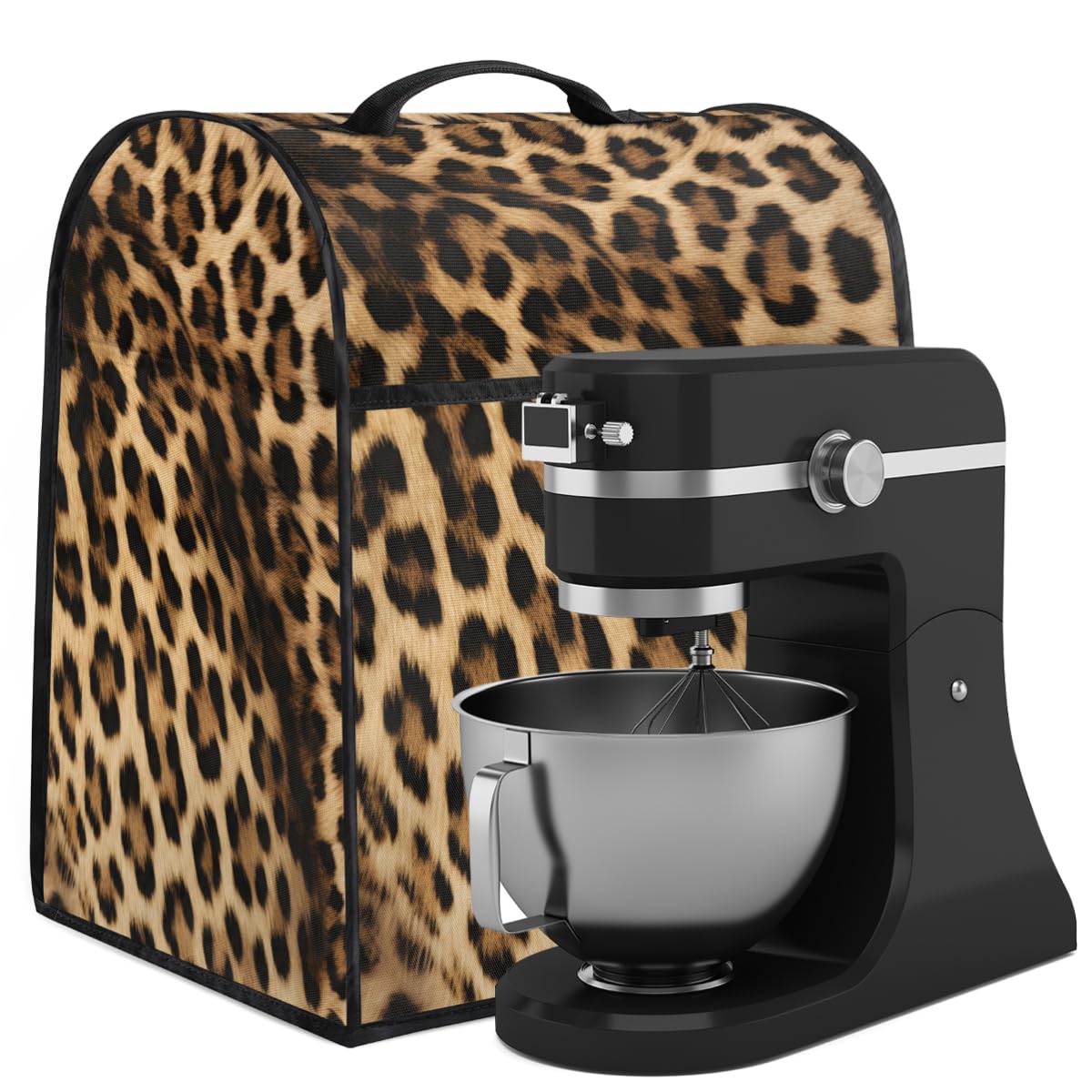 Coffee Maker Cover Leopard Print Theme Kitchen Appliance Covers Small Appliance Covers Blender Cover Juicer Cover Dust Covers for Kitchen Appliances with Top Handle and Pockets,Washable,B964