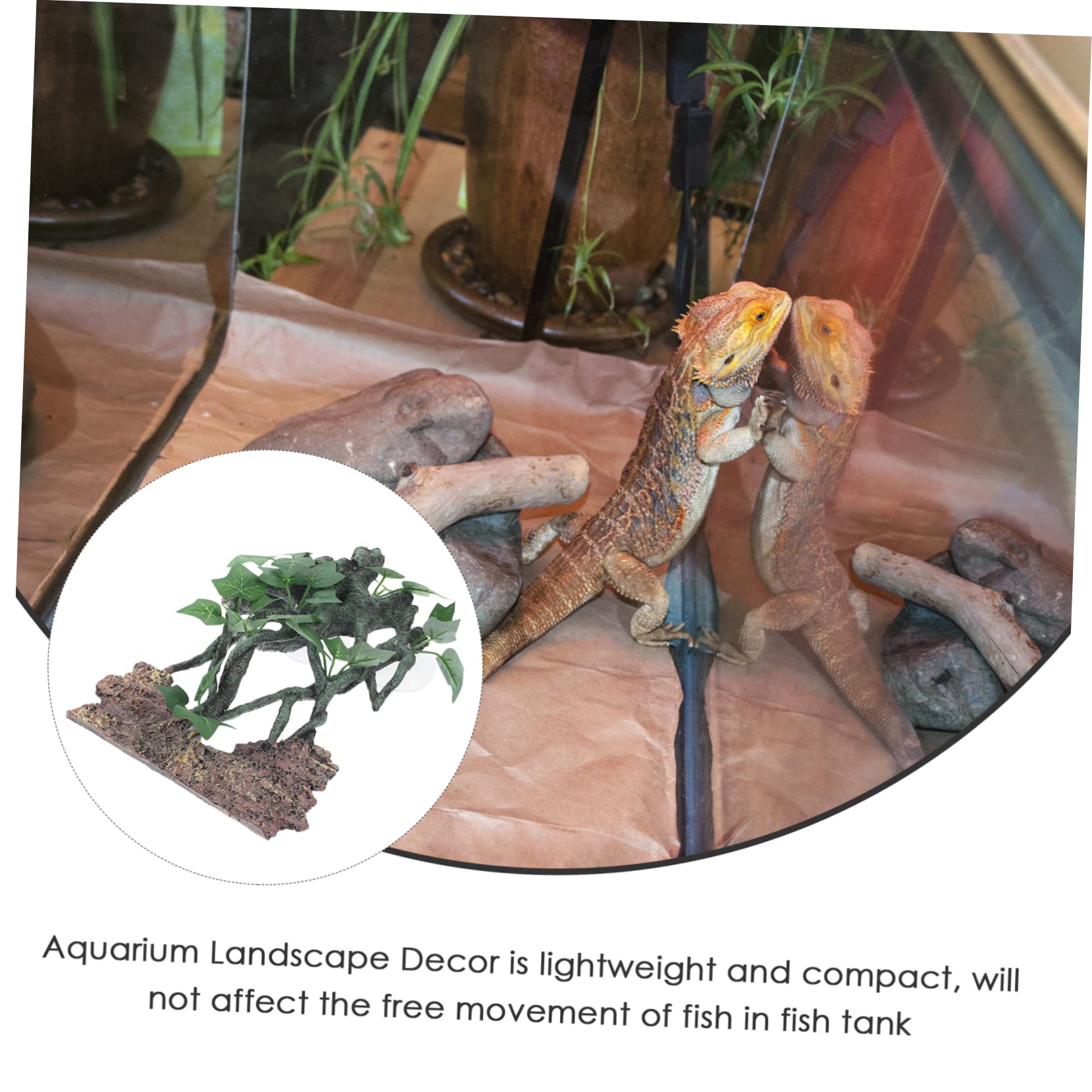 Housoutil Decorazione Per Acquario Con Rami Finti Resina Accessori Per Rettile e Pesci Simulazione Naturale Per Habitat Facile Da Pulire Atmosfera Serene Per Pesci e Rettili