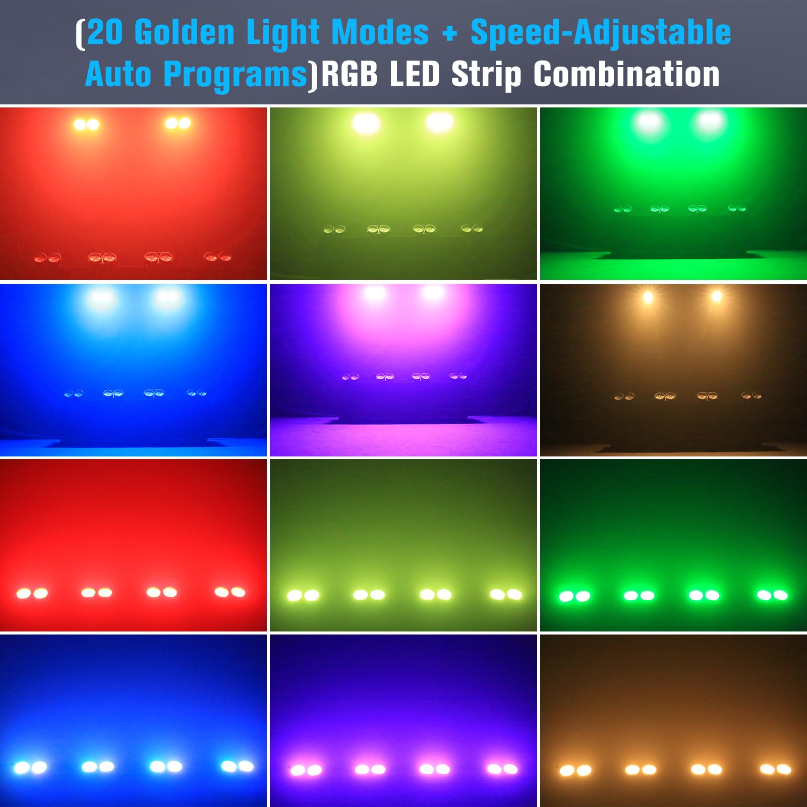 200W Par LED COB+RGB Luces Escenario,Blanco Frío/Cálido Foco Escenario,Control DMX512/Auto/Sonido/Estroboscópico,Foco Par Teatro para DJ Bar Boda Iglesia Conciertos Discoteca Navidad,1 PCS