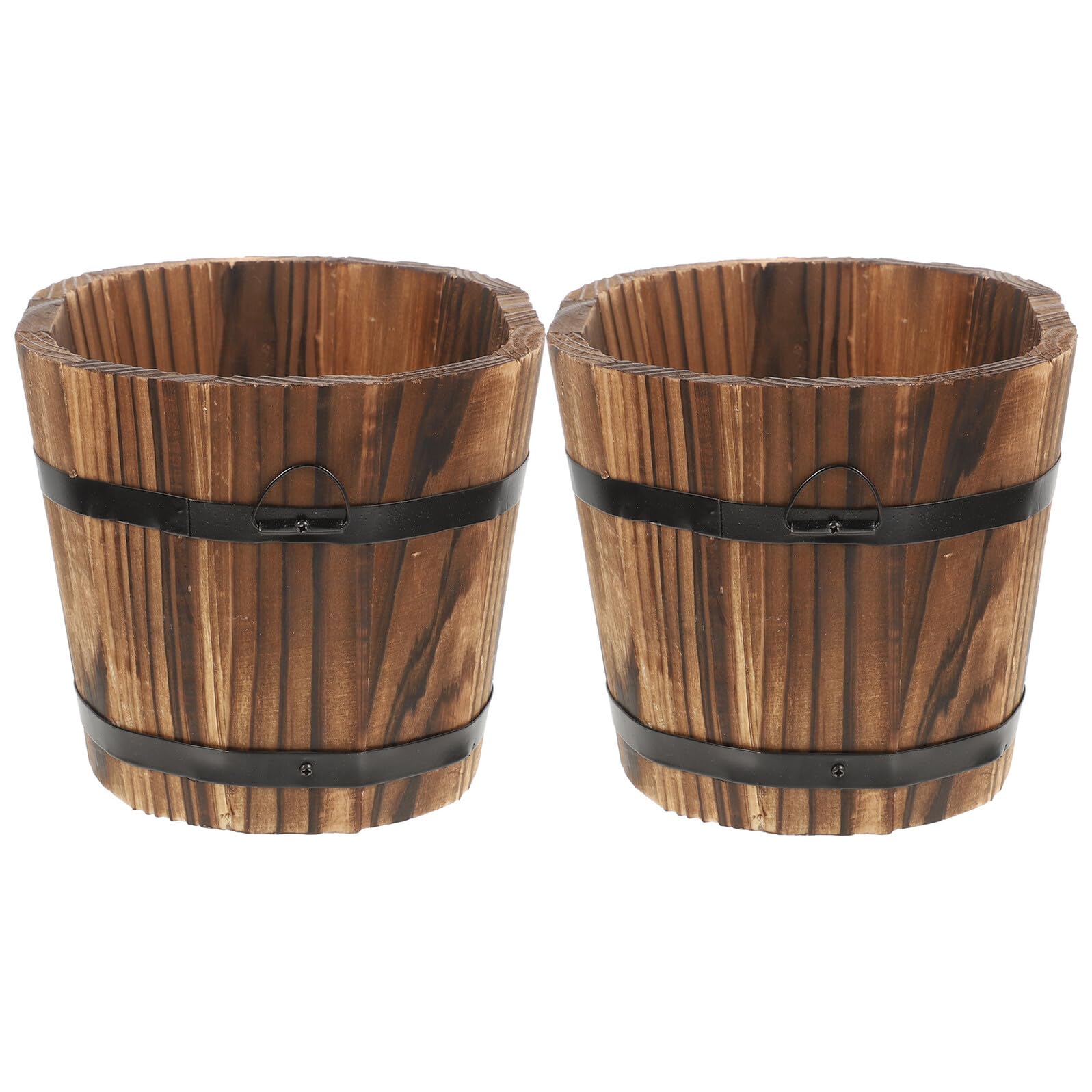 Seau de bois rustique SUPVOX : jardinière pour plantes d'intérieur et légumes facile à utiliser