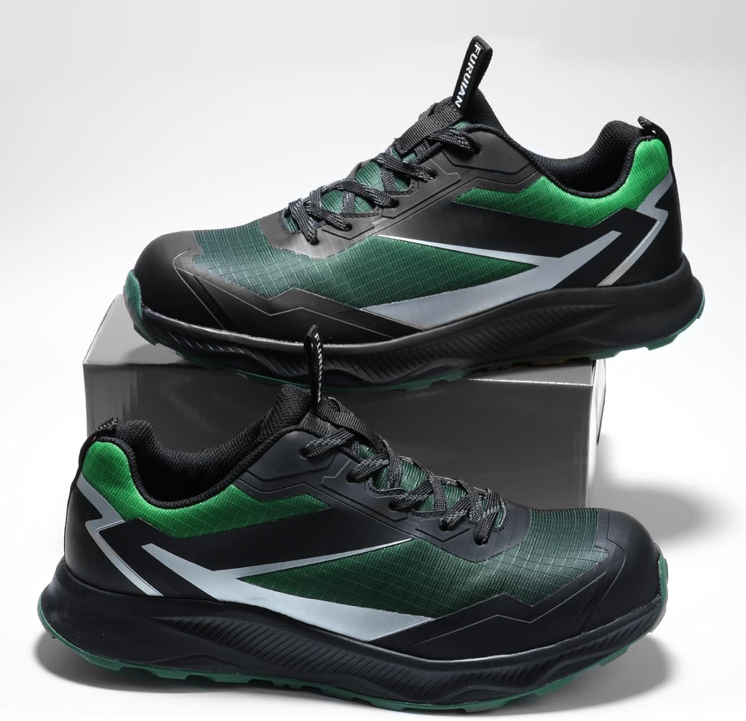 Furuian Composite Toe Shoes for Men Safety Work Shoes for Men Non Slip Rubber Outsole and Puncture Proof Midsole Comfortable Safey Work Sneakers