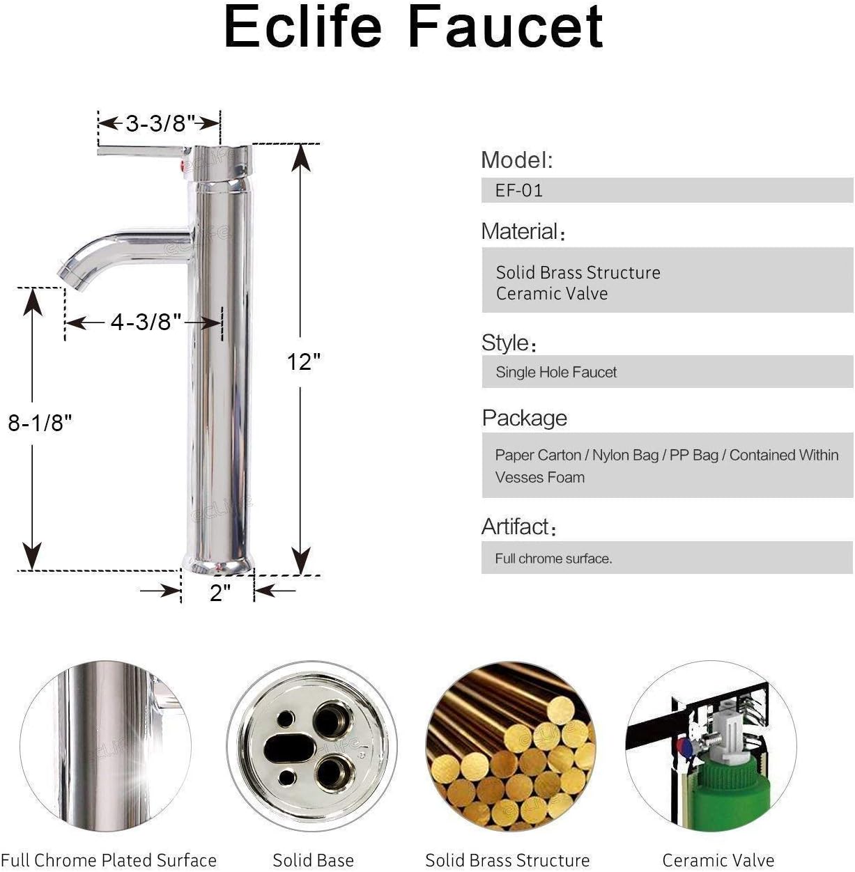 Holiday Deals 🛒 eclife 24” Bathroom Vanity Sink Combo White Cabinet Vanity Vessel Sink & 1.5 GPM Water Save Faucet & Solid Brass Pop Up Drain, with Mirror (A07B04W) Flash Deals - 40% OFF eclife 24” Bathroom Vanity Sink Combo White Cabinet Vanity Vessel Sink & 1.5 GPM Water Save Faucet & Solid Brass Pop Up Drain, with Mirror (A07B04W)