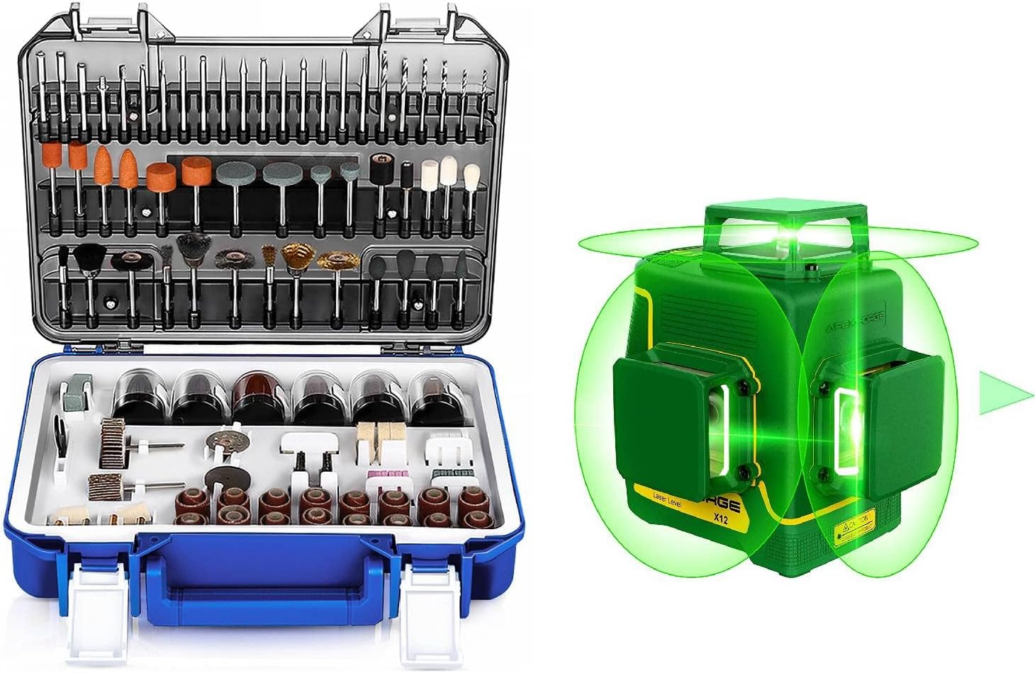 M0 Rotary Tool Accessories Kit Bundle with X12 3D Laser Level