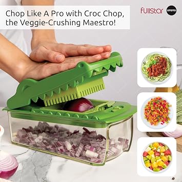 fullstar Bundle: Croc Chopper And 2 Piece Silicone Lids
