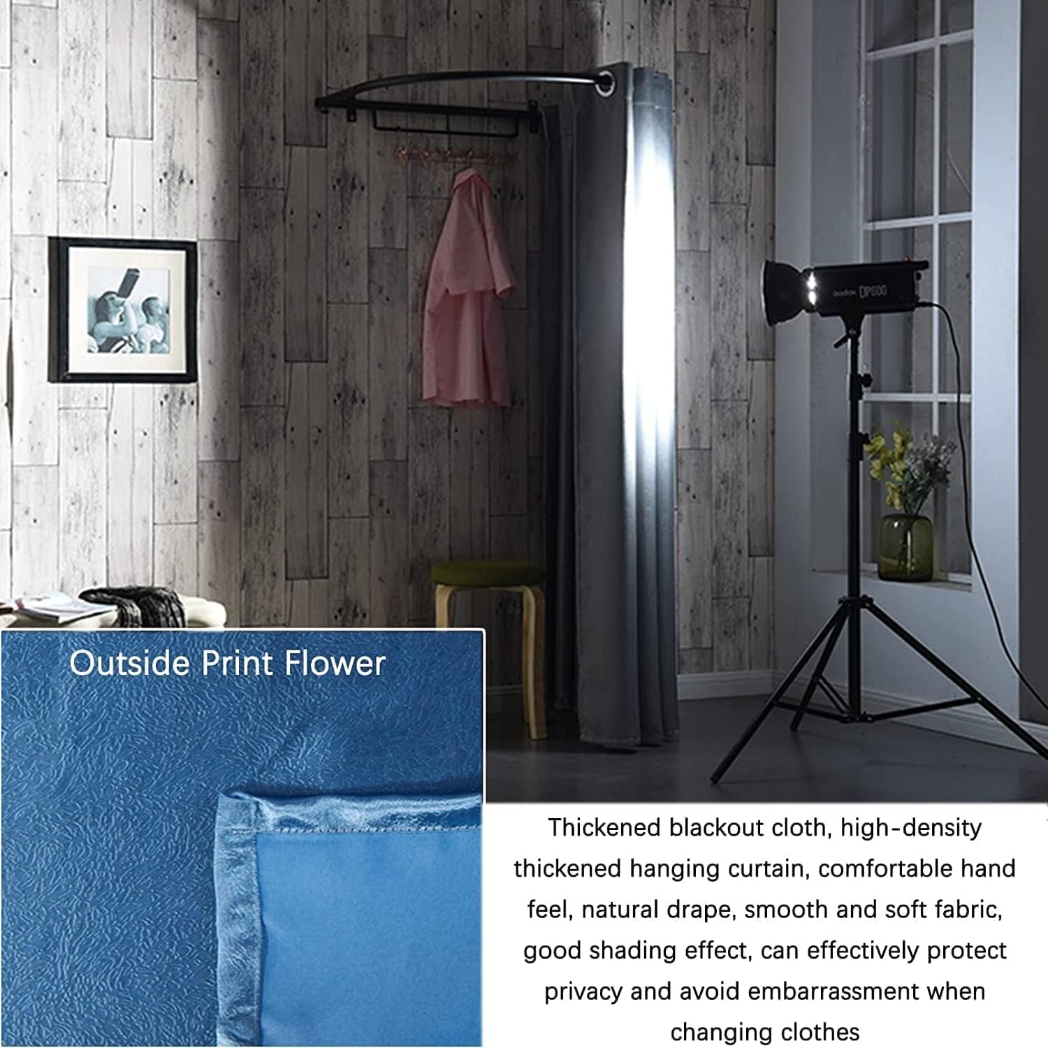 EYPKPL Changing Room Detached Fitting Room U Type Metal Track Changing Room Temporary Clothing Store Locker Room Shopping Center Dressing Room Privacy Space