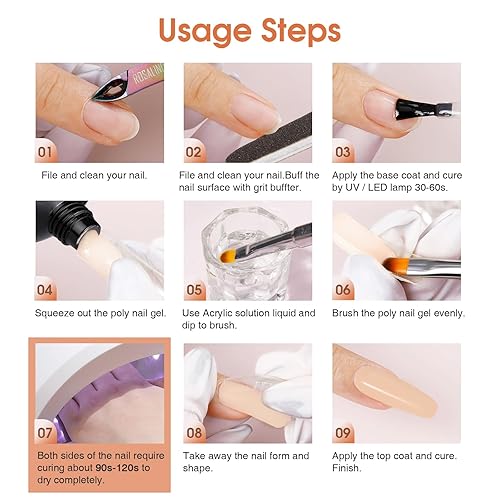 Miniatura 8 de ROSALIND Gel de extensión de polietileno nude, 2.3 fl oz (2.0 fl oz) de gel de uñas de polietileno nude para decoración de uñas, extensión de