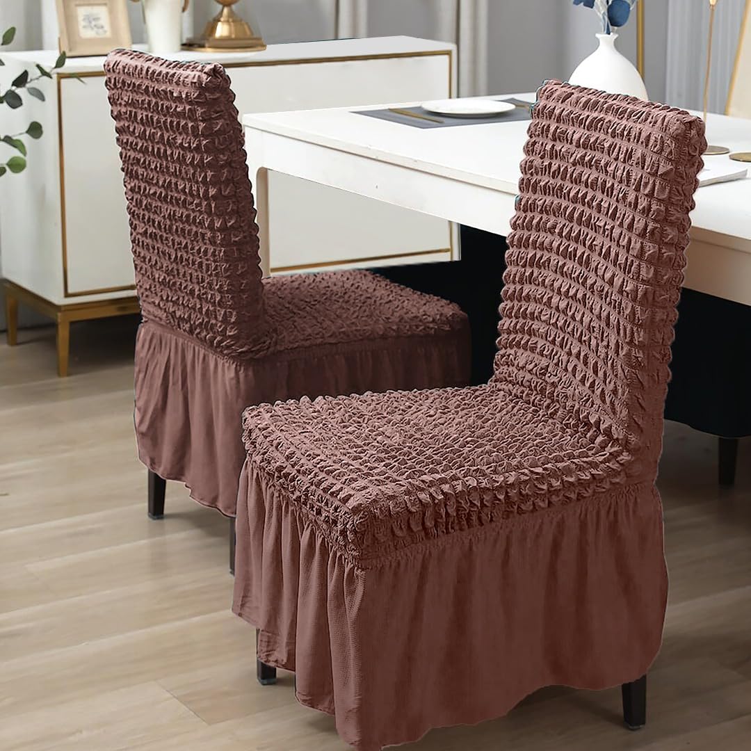 TONY STARK Frill Chair Covers - Elegant Dining Room Style -6 TONY STARK Frill Chair Covers - Elegant Dining Room Style -6