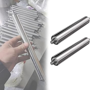 Stainless Steel Conveyor Rollers-2 Pack, Transfer Replacement Rollers for Roller Stands Woodworking, Detachable Gravitys Transmission Belt Rollers ShaftDia 38MM/1.5 in,L 600MM/23.6IN