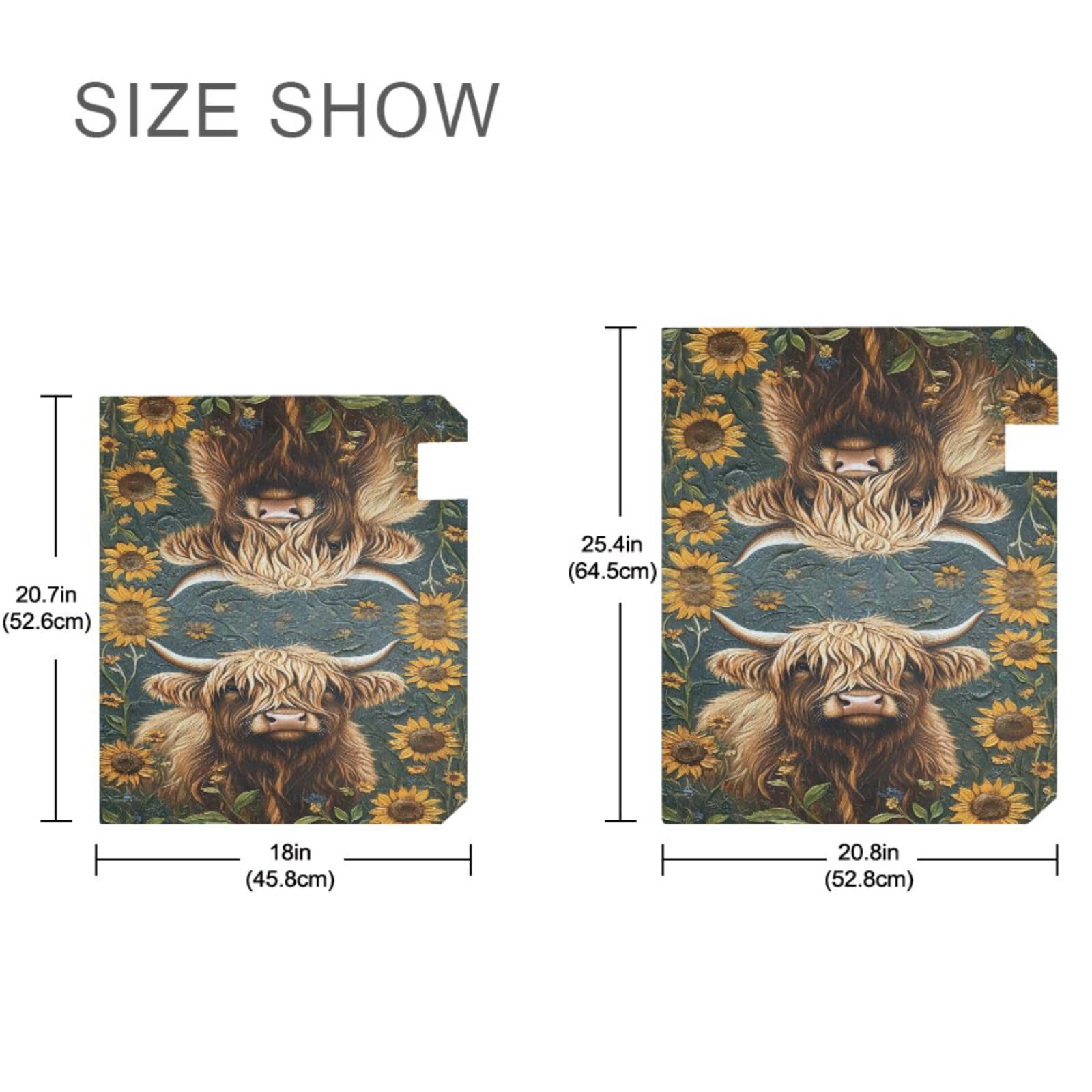 Kigai Sunflowers Highland Cow Mailbox Covers Magnetic Standard Size 21x18 Inch Decotive Letter Box Cover Mailbox Wrap for Outdoor Garden Yard Decor
