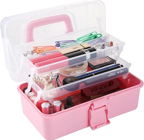 Miniatura 6 de Flower River Caja organizadora plegable versátil de tres capas, ideal para arte y manualidades, juguetes, suministros de costura, joyas y