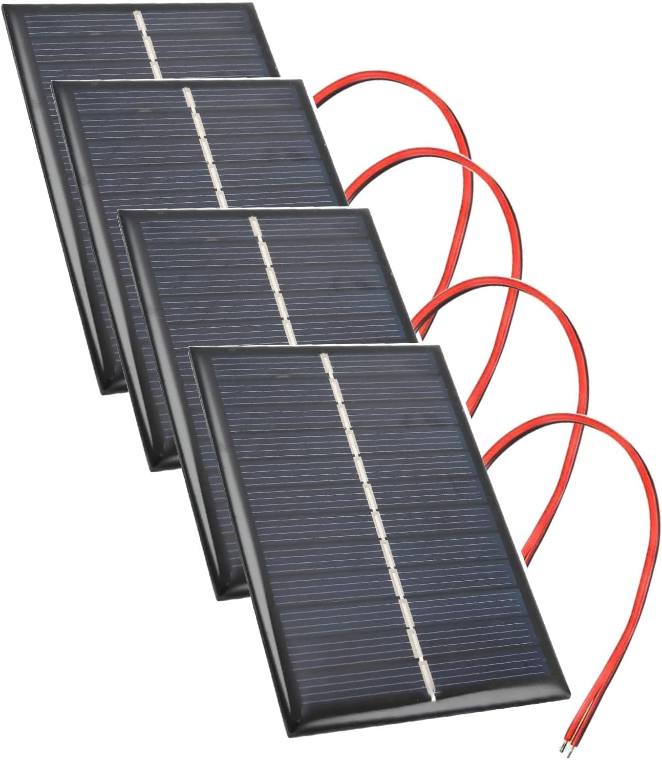 RUNCCI-YUN 4pcs 6V 100MA 90 * 60mm Polycrystalline Micro Mini Solar Panel for Solar Power Energy, DIY Home, Science Projects