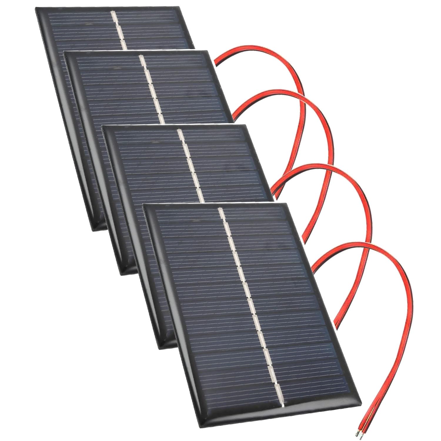 RUNCCI-YUN 4pcs 6V 100MA 90 * 60mm Polycrystalline Micro Mini Solar Panel for Solar Power Energy, DIY Home, Science Projects Toys