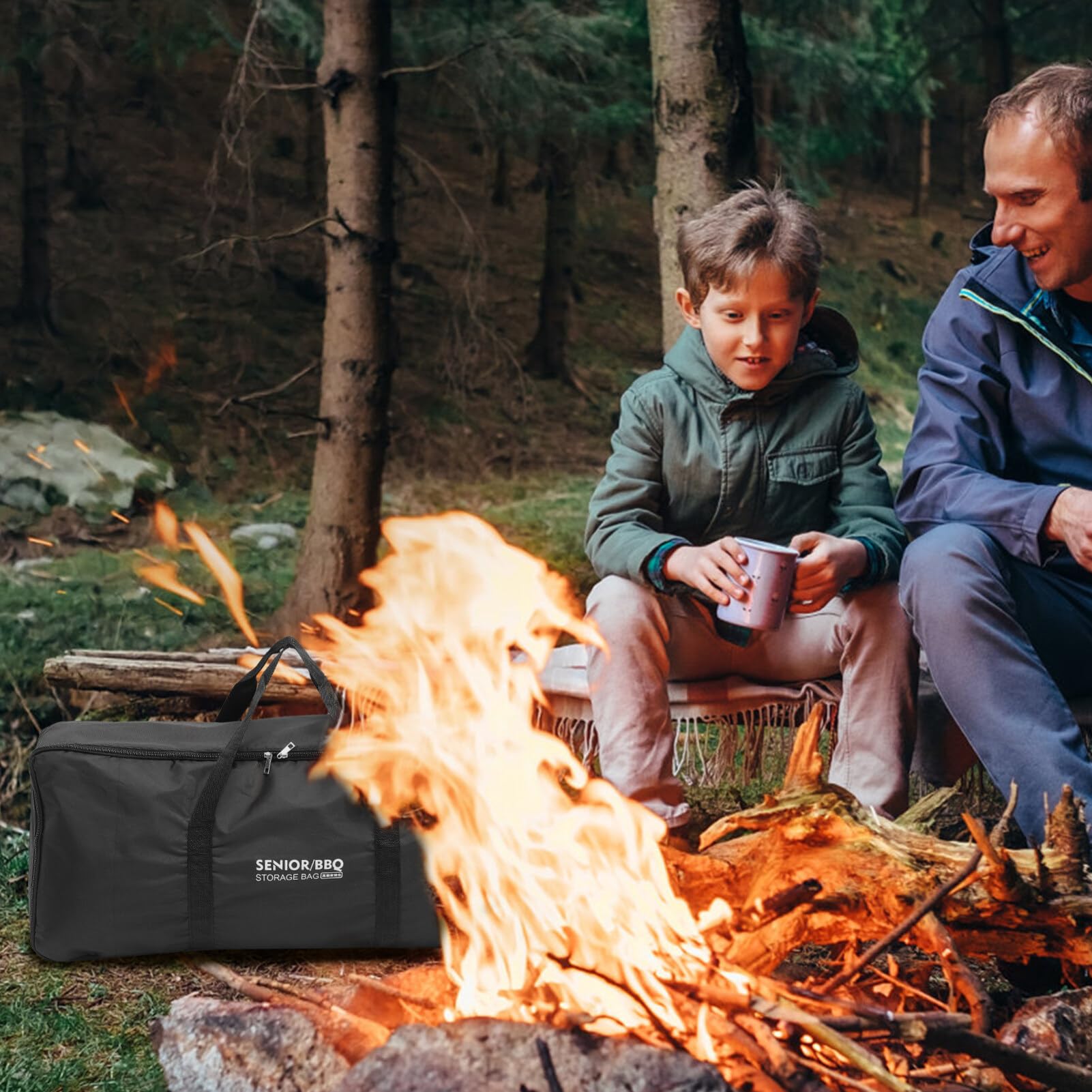YARNOW Borsa Per Attrezzi Barbecue Leggera Portatile 32X14X7 Pollici Custodia Griglia Campeggio Chiusura Cerniera Picnic All'Aperto
