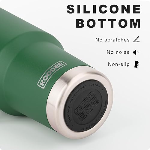 Miniatura 4 de koodee Vaso con asa, vaso de acero inoxidable de 30 onzas con aislamiento de doble pared con tapa y popote para café para hombres y mujeres (verde