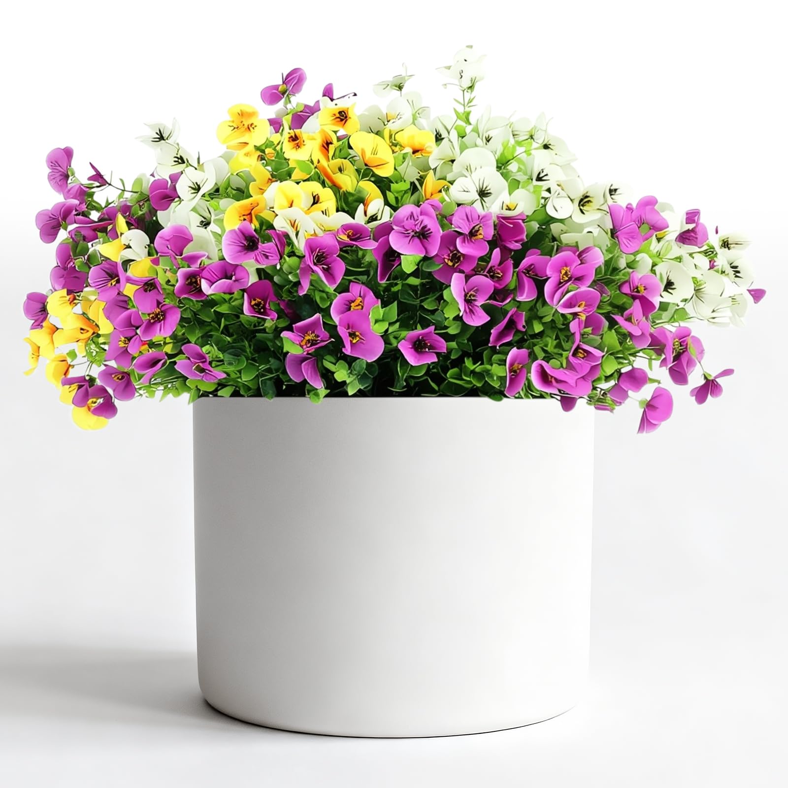 36 Mazzi di Fiori Finti, Viole del Pensiero Artificiali Multicolori, Piante Finte in Seta e Plastica di Alta Qualità per Esterni, Decor per Giardino, Vaso, Portico e Cortile