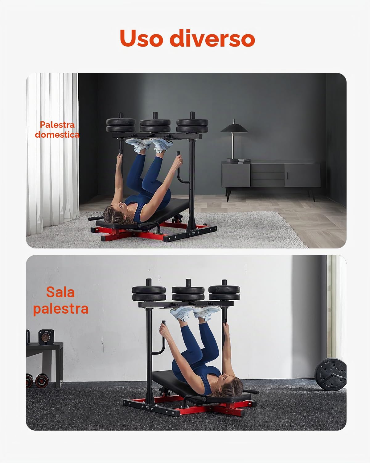 VEVOR Macchina per Pressa per Gambe Verticale, Attrezzatura Regolabile per Allenamento con Pressa per Gambe in Acciaio al Carbonio, per Palestra Domestica Capacità di 249,5 kg Nero Rosso