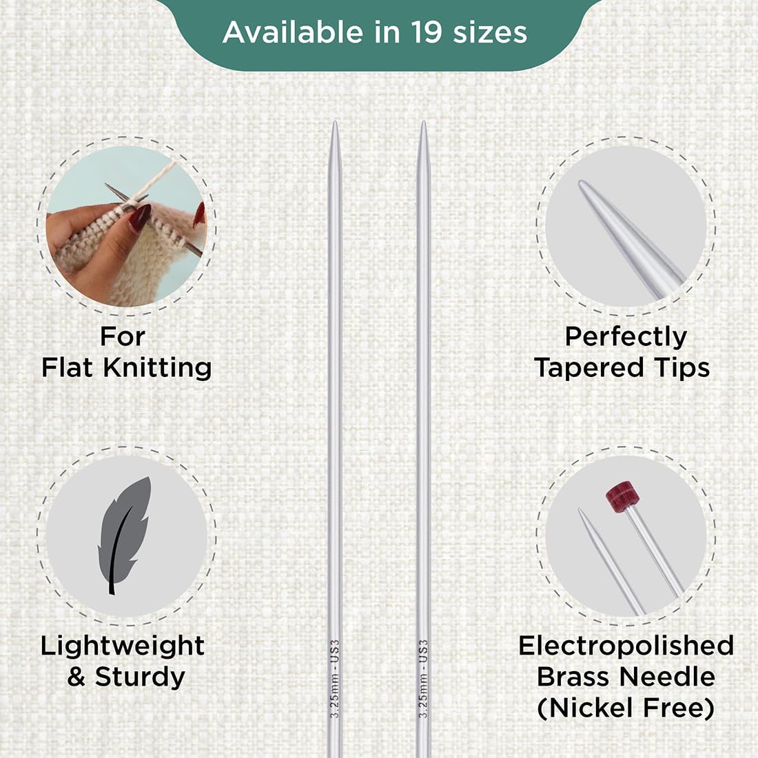 KnitPro Nova Single Pointed Needles 14" (35cm) | US Size 3 (3.25mm)