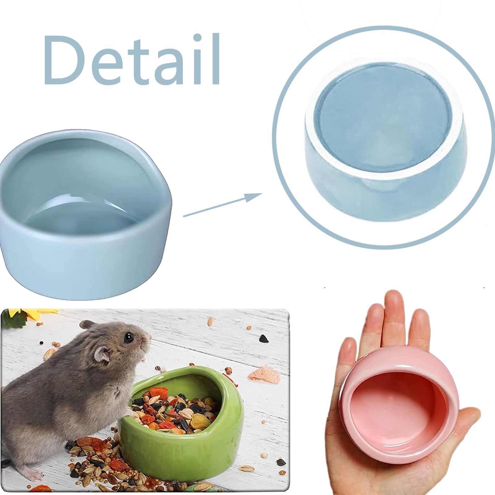 VanEnjoy Hamster-Futternapf Aus Keramik – 2 Stück, Kleine Schalen Für Nagetiere Wie Hamster, Meerschweinchen & Kaninchen