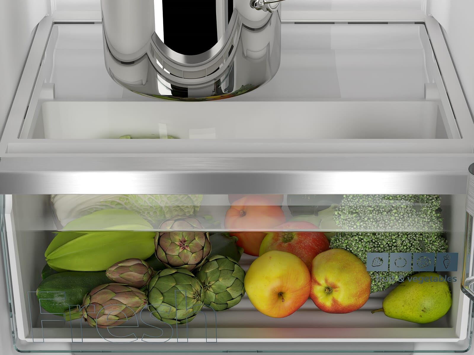 Siemens KI41RVFE0 iQ300 Einbau-Kühlschrank, 122,5 x 56 cm Nische, Flachscharnier, 204 L, LED-Beleuchtung gleichmäßige Ausleuchtung, freshBox für knackiges Obst und Gemüse