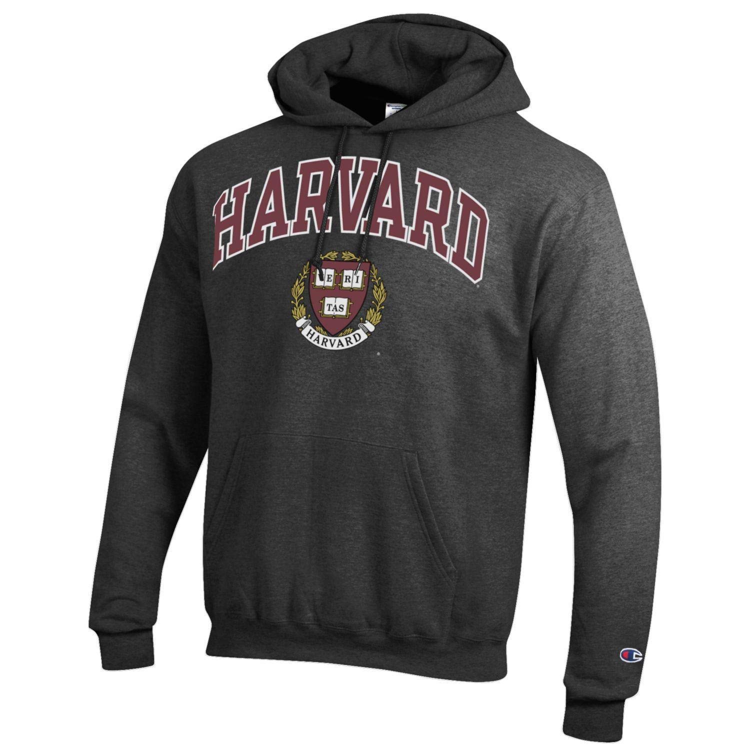 Champion Harvard University Hoodie Sweatshirt-Charcoal