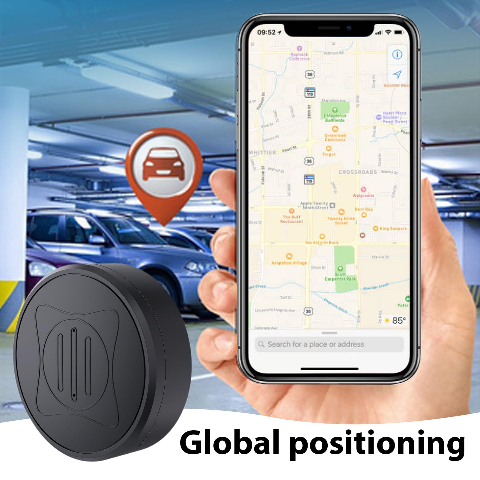 PROSSIMO GPS Compact - Dispositivo GPS, GPS Personale | -localizzatore GPS, Dispositivo antifurto GF10, Dispositivo antifurto GPS per auto, Forte magnetico, Nessuna installazione richiesta