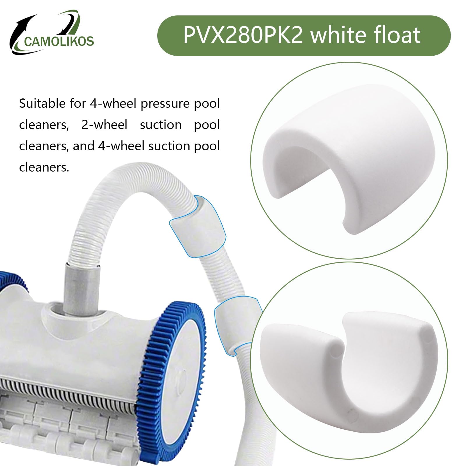 4-Pack Pool Cleaner Hose Floats – Fits Hayward PVX280PK2, Compatible With 2-Wheel & 4-Wheel Pool Vacs