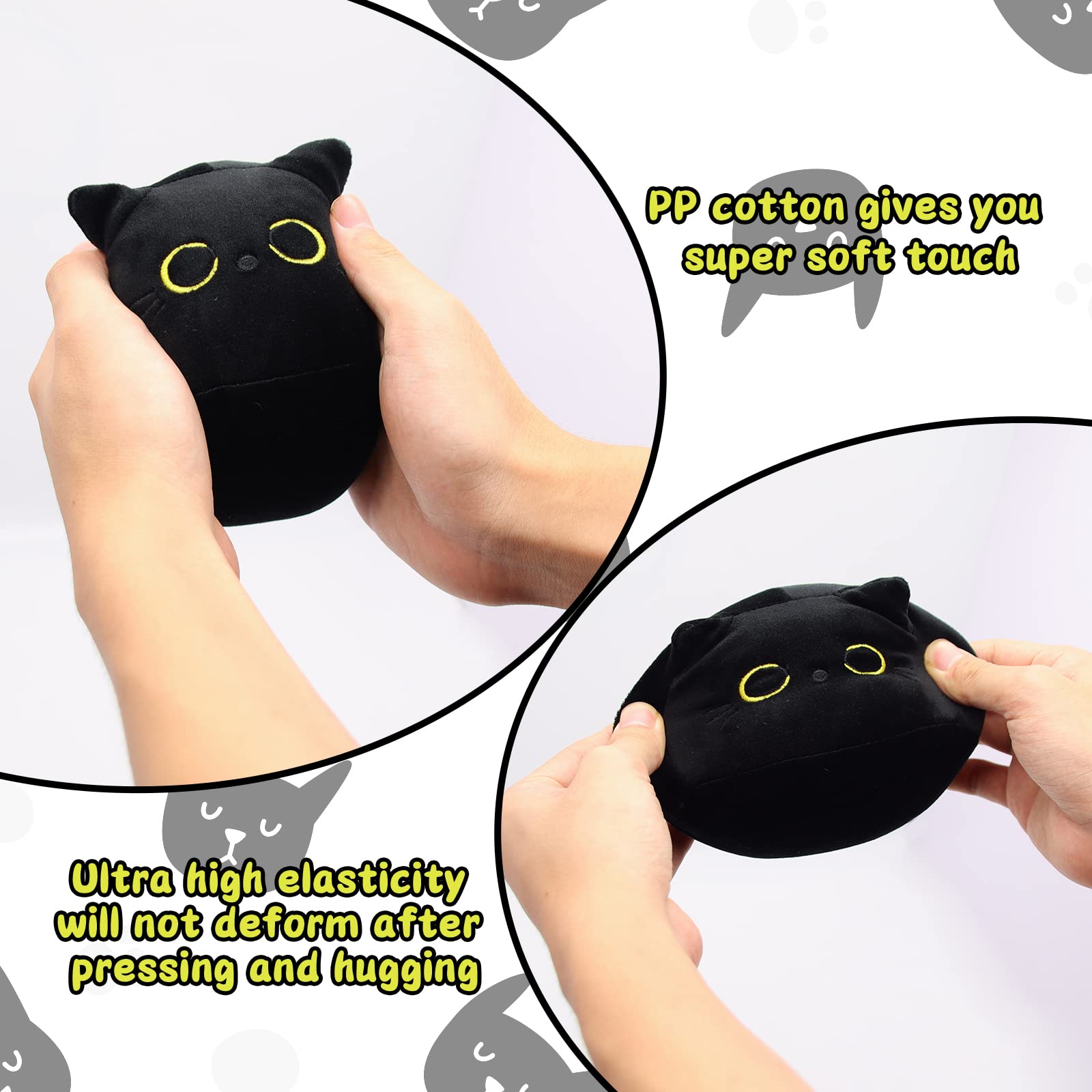 Amazon.co.jp: LSYDCARM 3ピース 黒猫ぬいぐるみ かわいいミニ黒