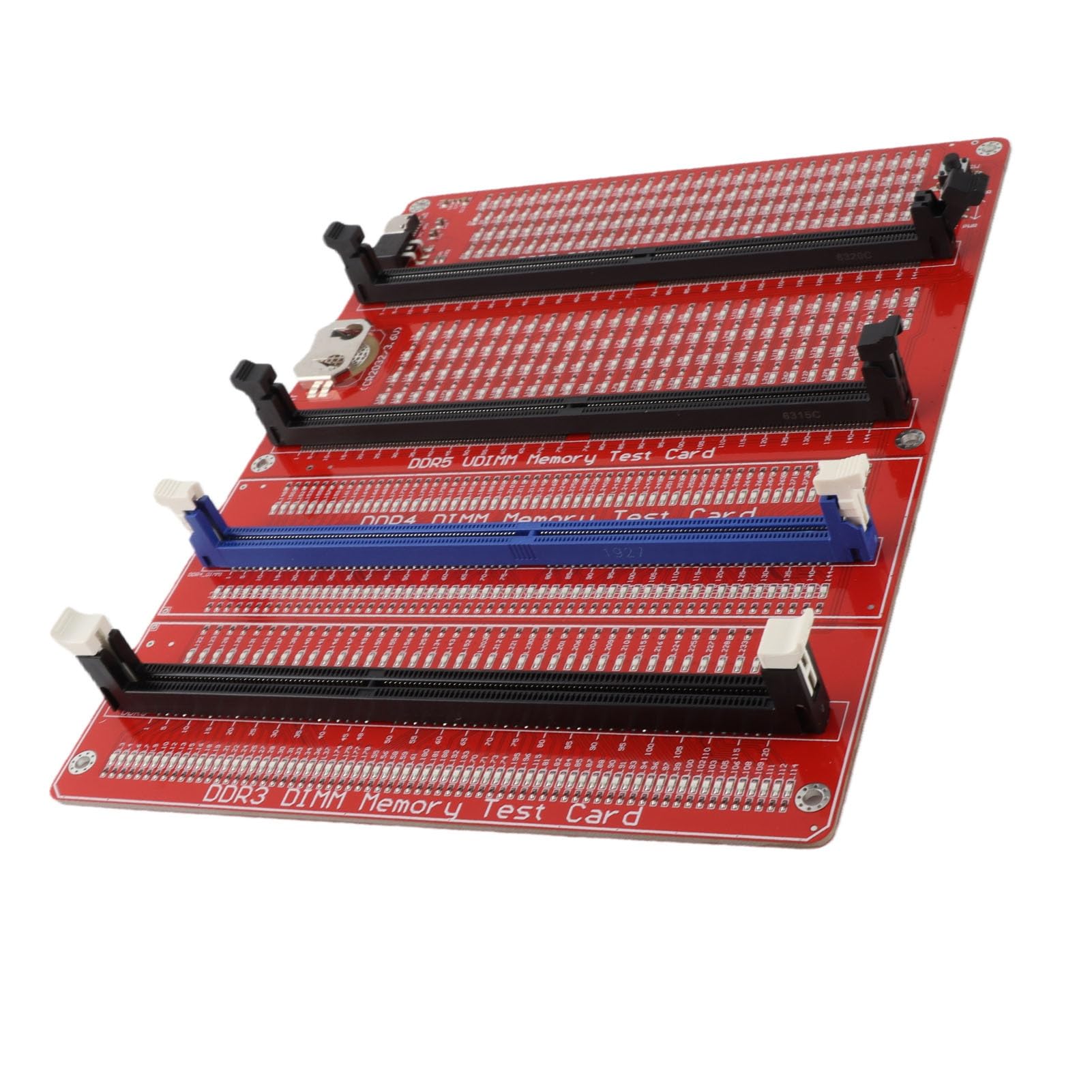 Testeur de Mémoire 4 en 1, Outil de Diagnostic pour DDR3 DDR4 DDR5 UDIMM RDIMM avec Voyant Lumineux, Analyseur de RAM pour Ordinateur de Bureau
