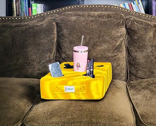 Miniatura 4 de Almohada acogedora de lujo (amarillo) como se ve en la televisión. El mejor portavasos del mundo! Mantén tus bebidas cerca y evita derrames. Úsalo