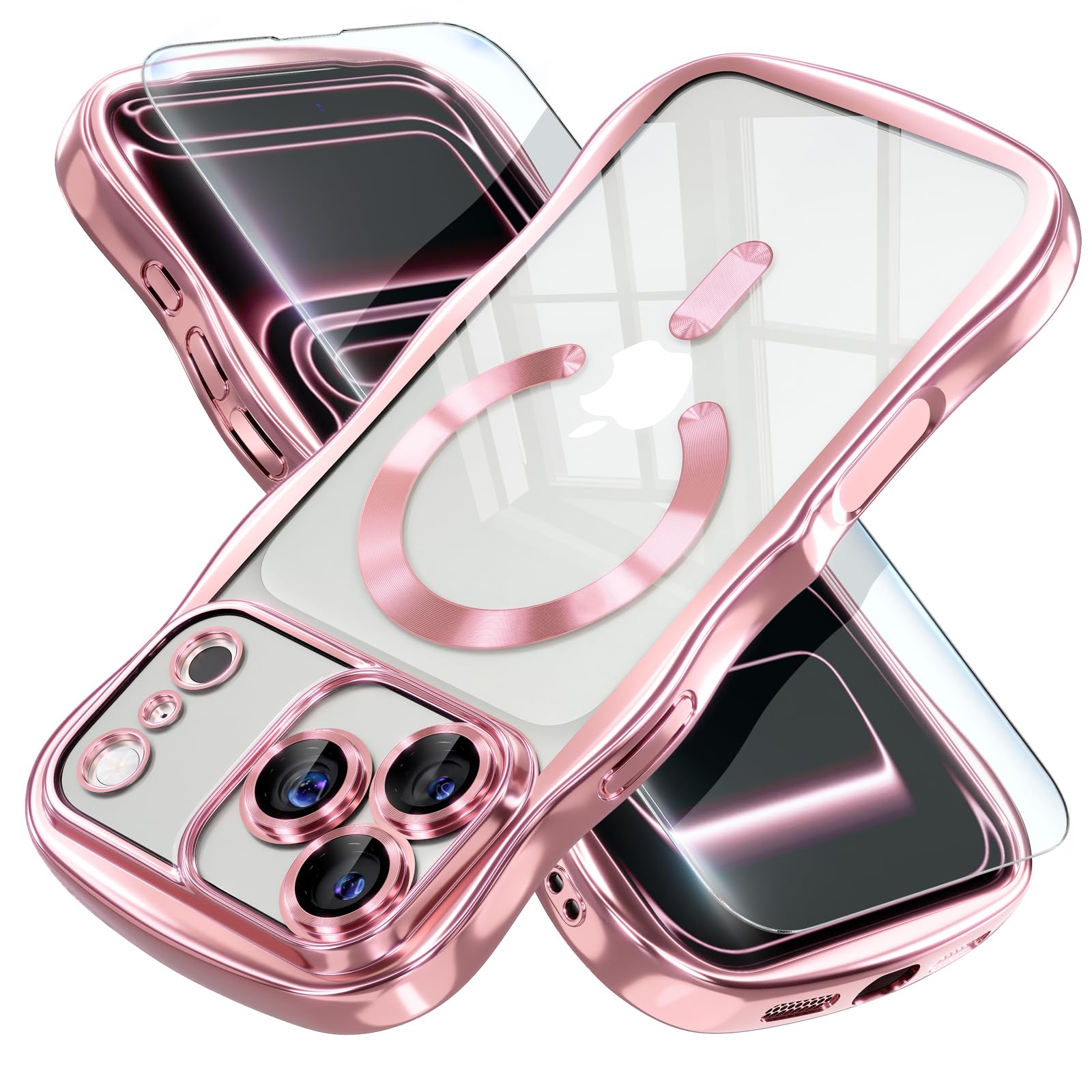 Coque iPhone 17 Pro transparente et ondulée compatible MagSafe de marque Misea - 8