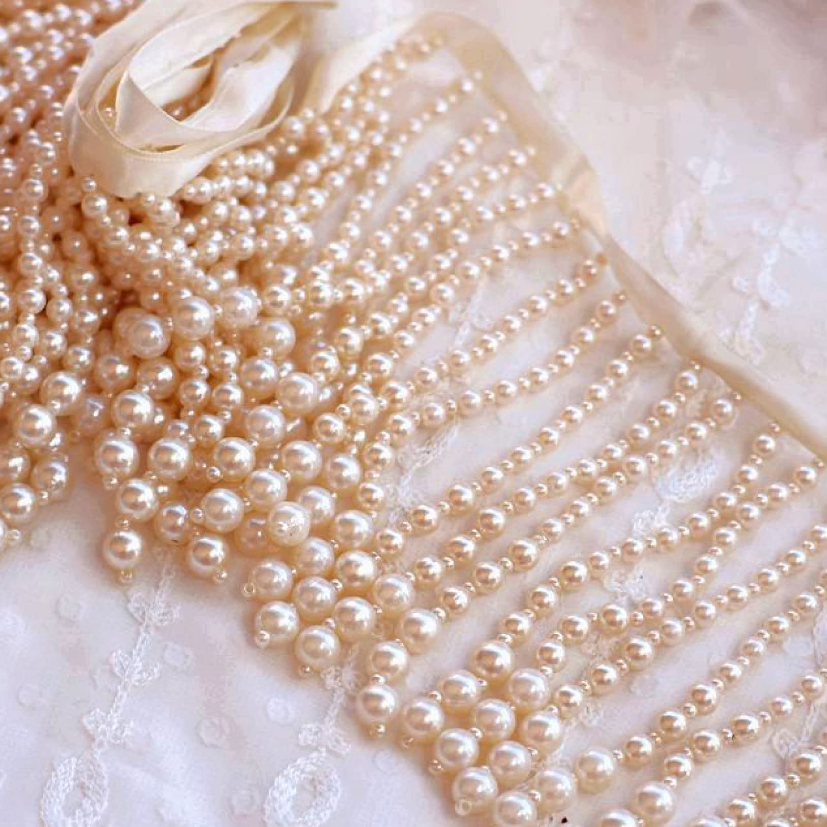 Amazon.com: Beaded Pendant Ribbon Lace Hanging Pearl Beads Tassel 