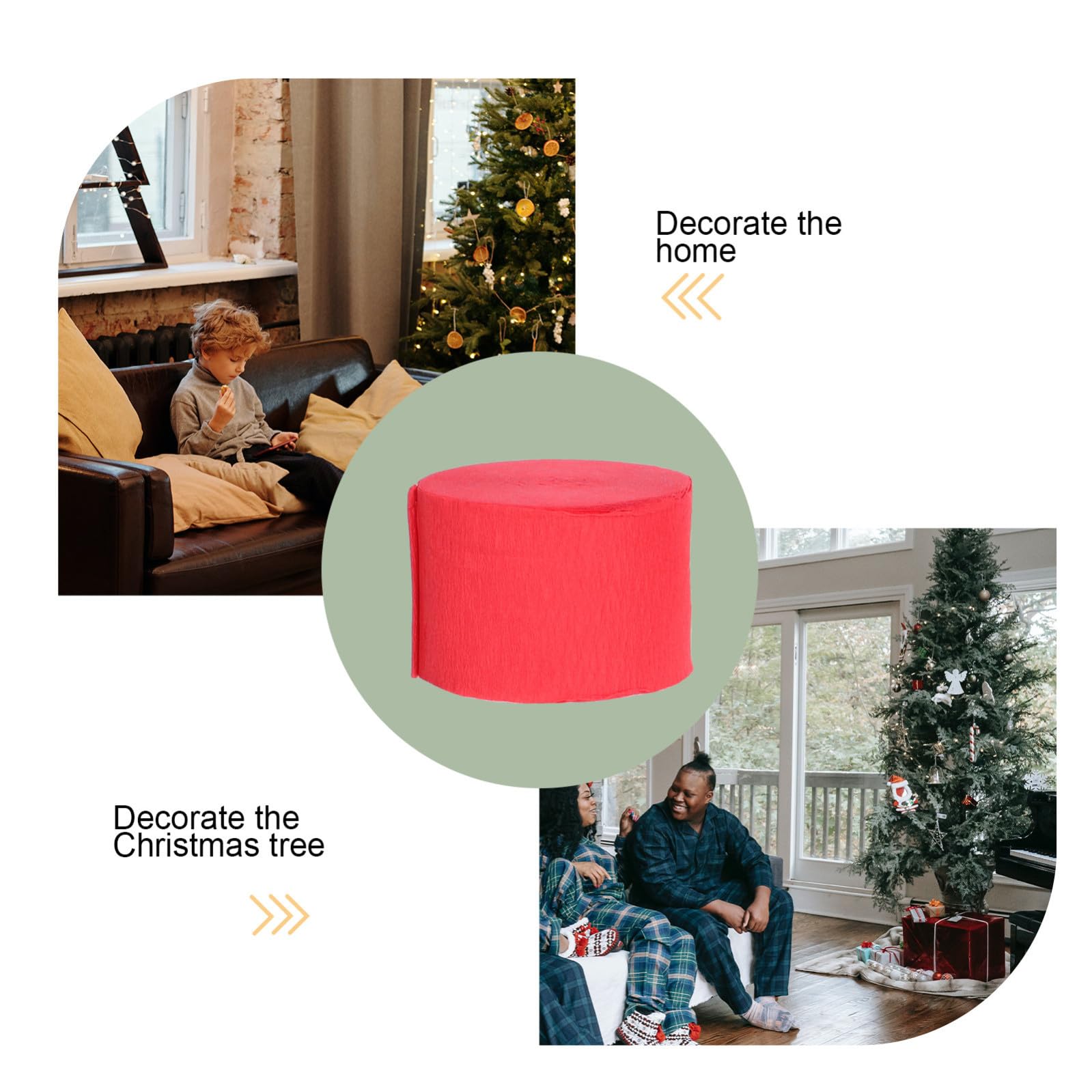 SEWACC Rollen farbiges Krepppapier Weihnachts-Crêpe-Luftschlangen Krepppapier selber machen weihnachts party weihnachten party Weihnachtsband Girlande Weihnachtsschmuck Streamer-Papier