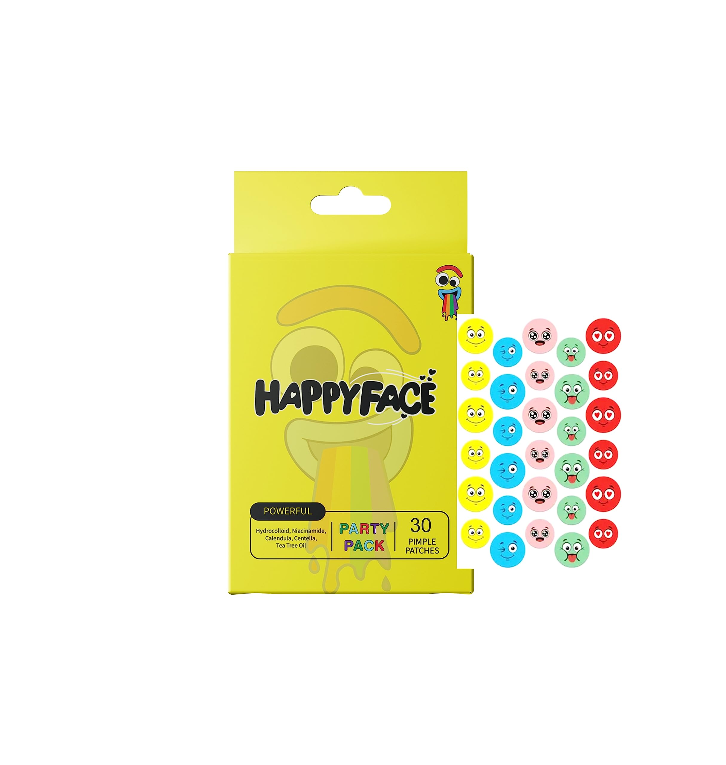 HappyFace Acne Patches Hydrocolloid Pimple Patch For Face Pimple Patch 30 Count All Skin Types