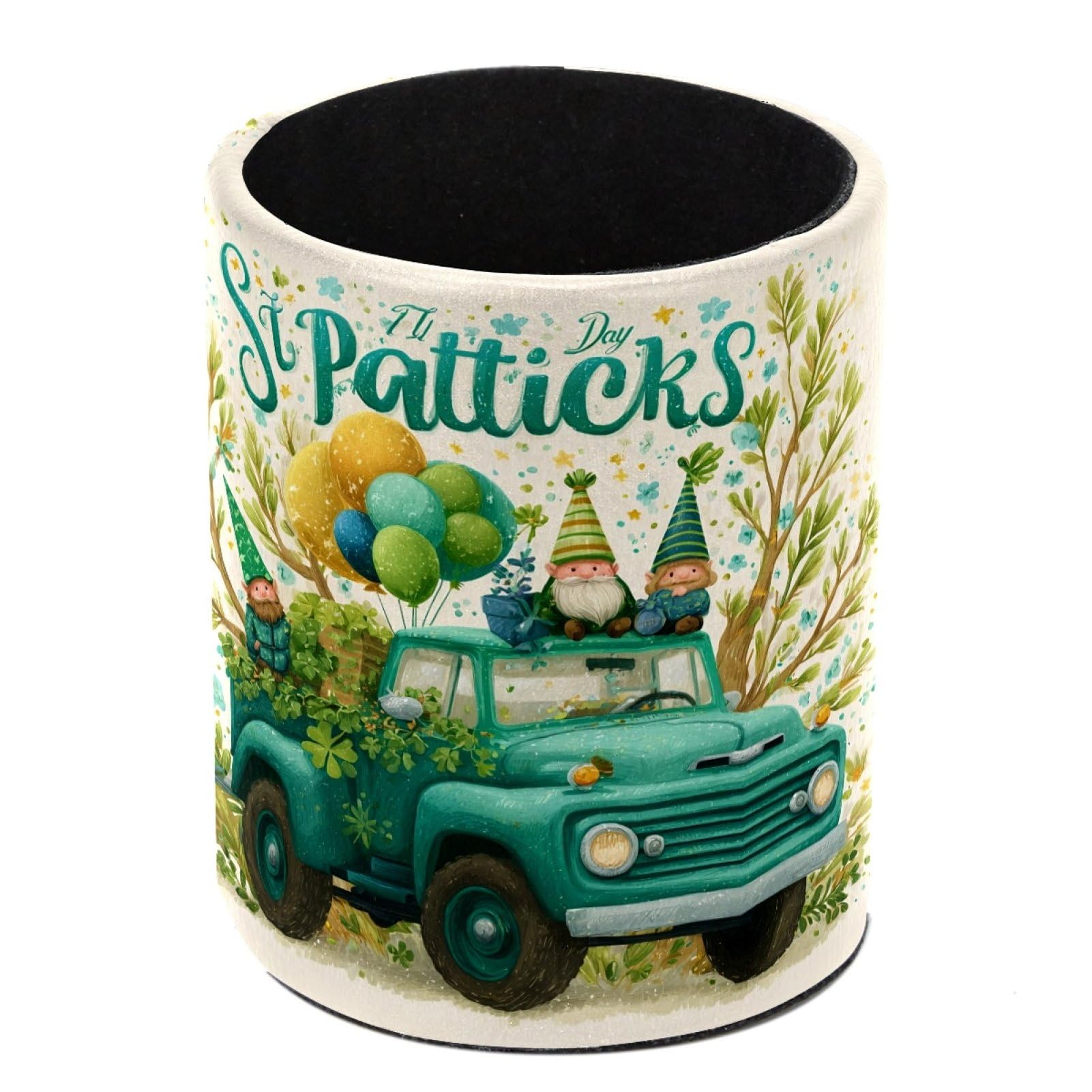FWJZDSP St Patricks Day Pencil Cup Pen Organizer Makeup Brush Holder for Office Home Countertop Desk Accessory Storage
