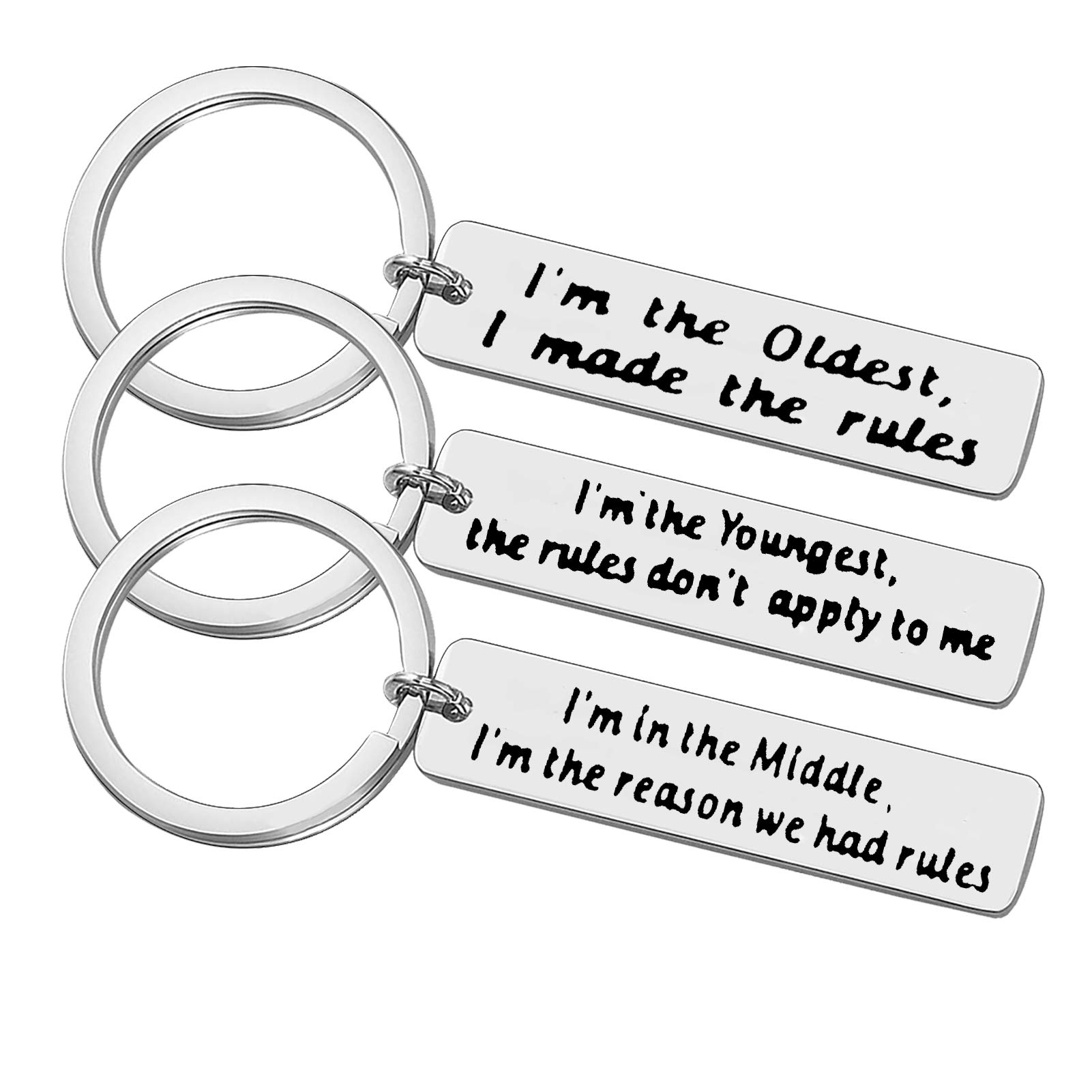 3Pcs Brother Keychain Sister Keychain Sibling Gifts Sister Brother Gifts Brother Sister Matching Keychain Set Family Gifts for Sister Brother Christmas Birthday Gifts for Daughter Son