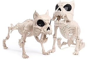 2PCS 16 Inch Halloween Dog Skeleton Decorations