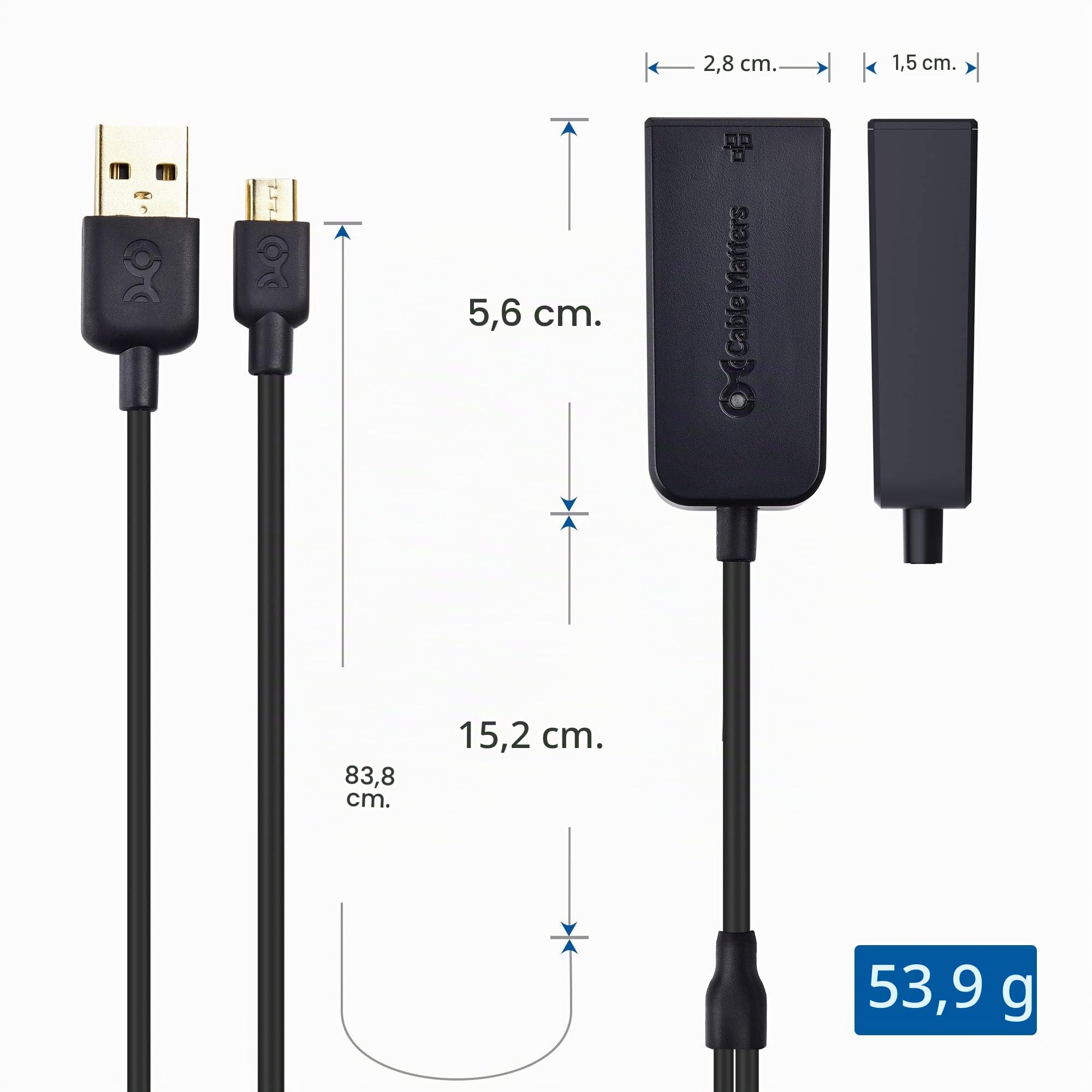 Cable Matters Adattatore Micro USB-A Ethernet Fino | Fire TV Stick LAN adattatore, Fire TV LAN, Einschließlich Chromecast, Google Home Mini e più