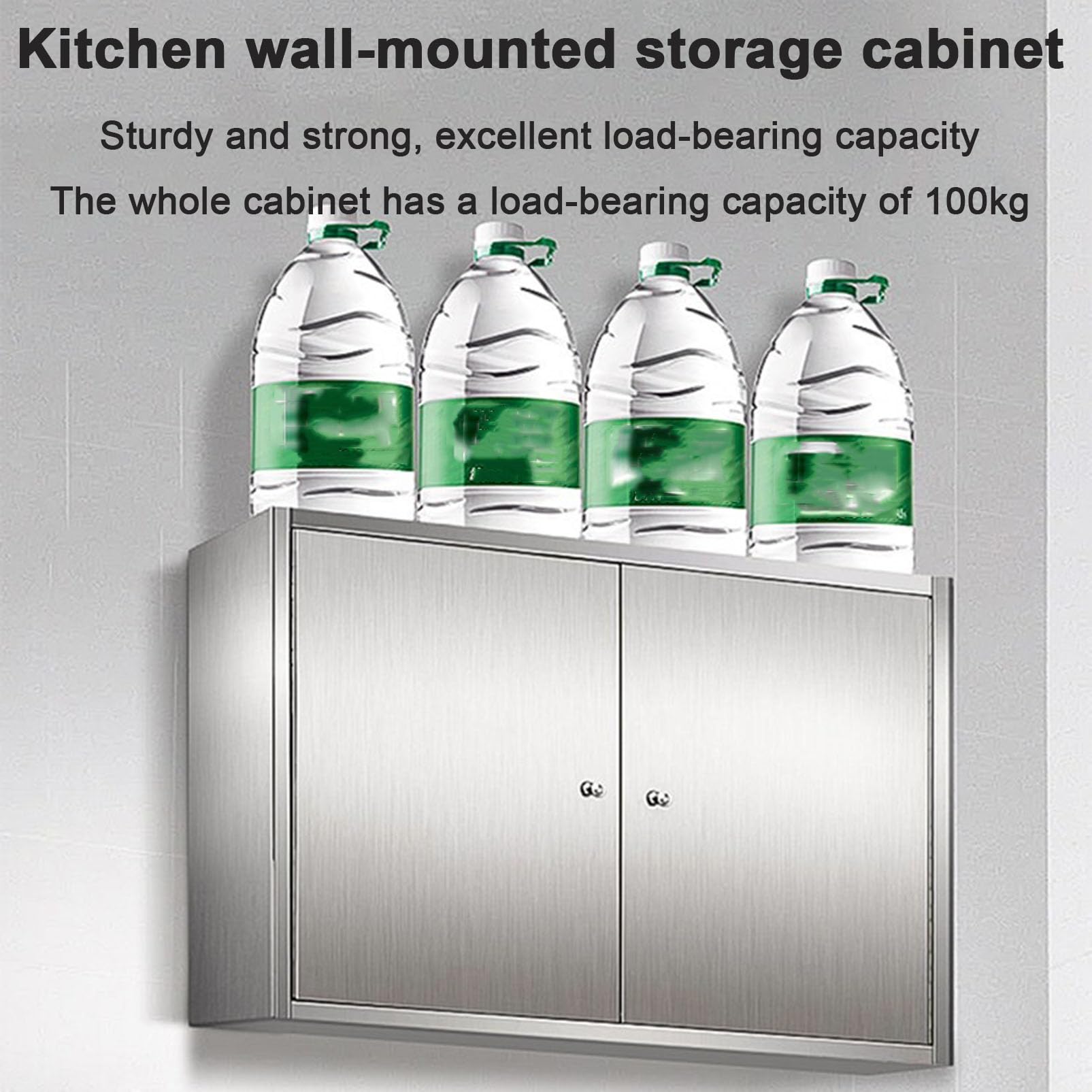Meuble de Rangement Mural en Acier Inoxydable, Buffet de Mur d'armoire de Garde-Manger de Nourriture d'armoire de Cuisine, Armoire à Pharmacie de Salle de Bain