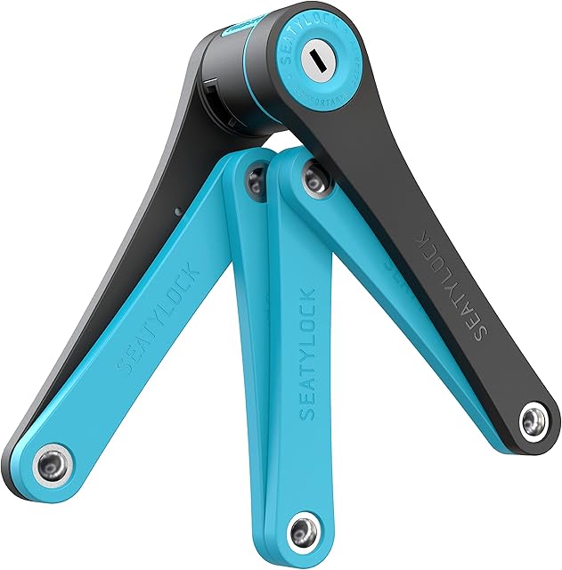 FoldyLock Compact Folding Bike Lock - Award Winning Patented Lightweight High Security Bicycle Lock - Heavy Duty Anti Theft Smart Secure Guard with Key and Case for Bikes or Scooter - 85 cm