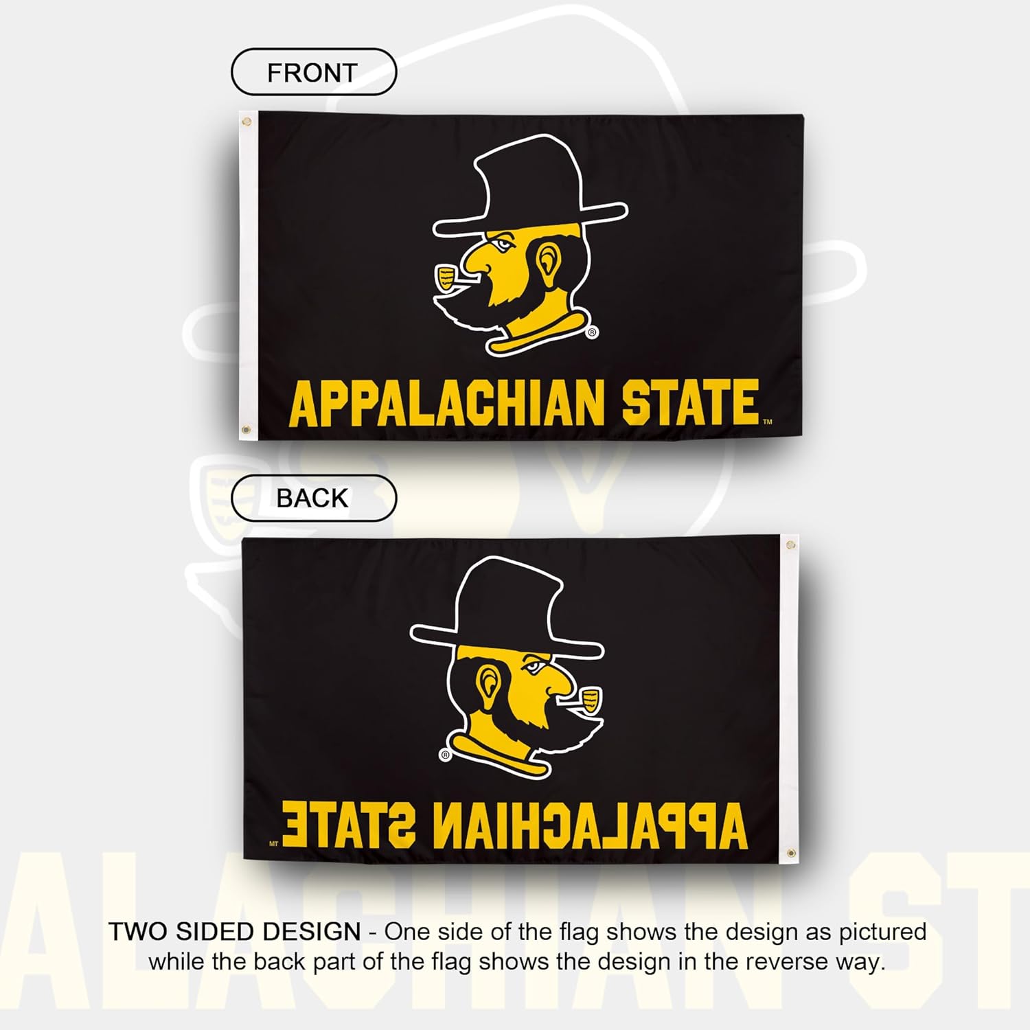 Desert Cactus Appalachian State University ASU Flag - 3 x 5 Feet Mountaineers Banner, Indoor/Outdoor Durable Fabric, 100% Polyester Design (Style Z)