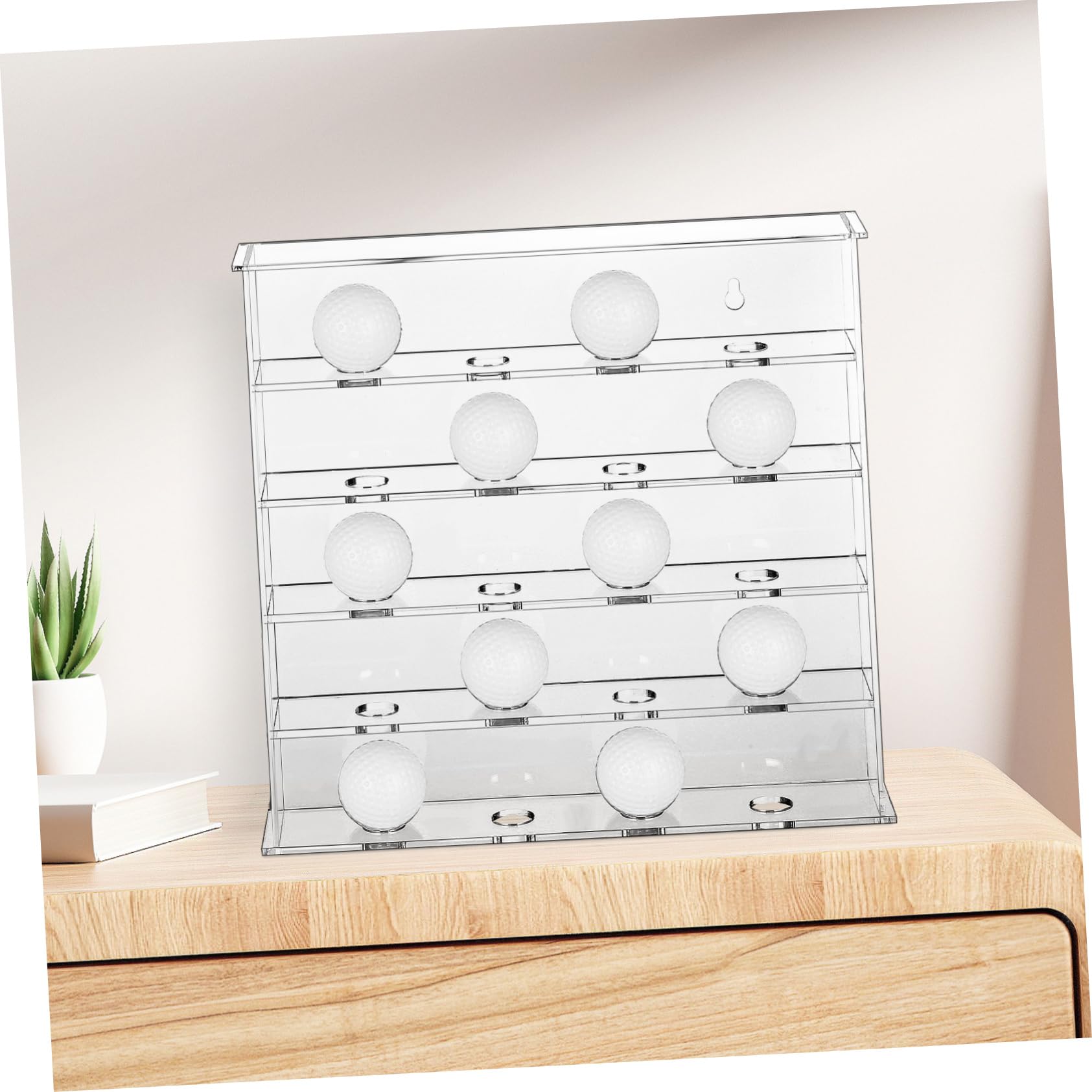 Vitrina para Balones de Golf sin Puerta, Soporte Mural para 20 Bolas