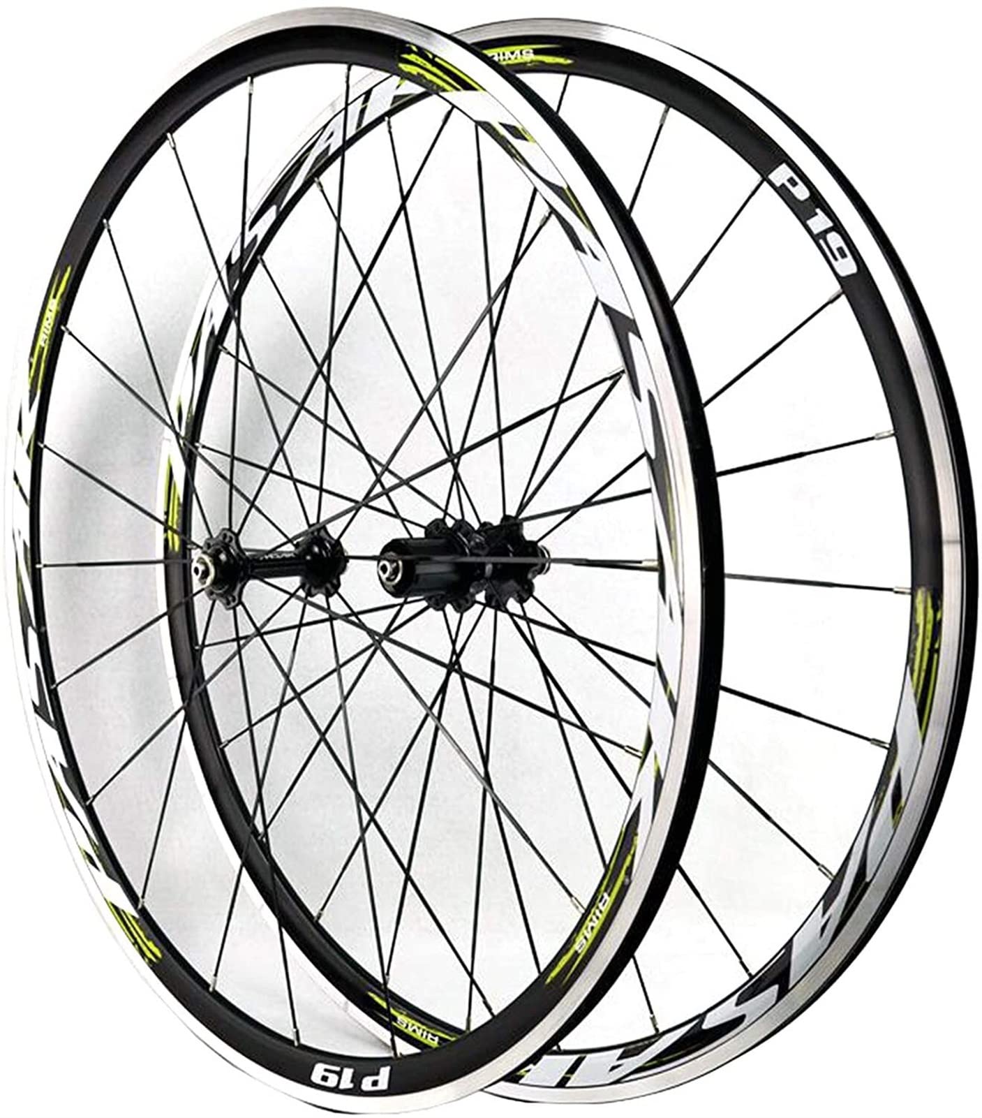 Juego de Ruedas de Bicicleta de Carretera 700C, Rueda Trasera Delantera de Bicicleta de liberación rápida Cubo de Aluminio Freno C/V Cassette de Volante de 11 velocidades Juego de Ruedas de
