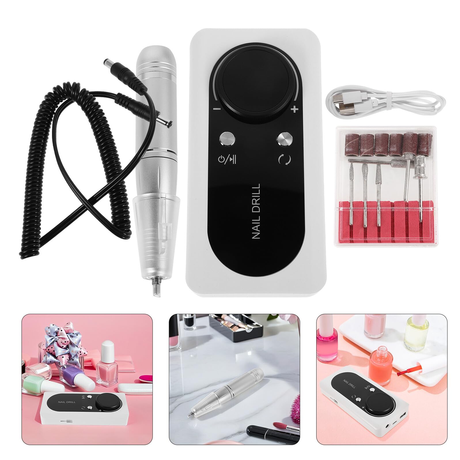 Taladro de Uñas Recargable Portátil Lima Eléctrica para Uñas Acrílicas y Gel Equipo Profesional para Salón de Manicura y Pedicura Herramienta Versátil para Cuidado