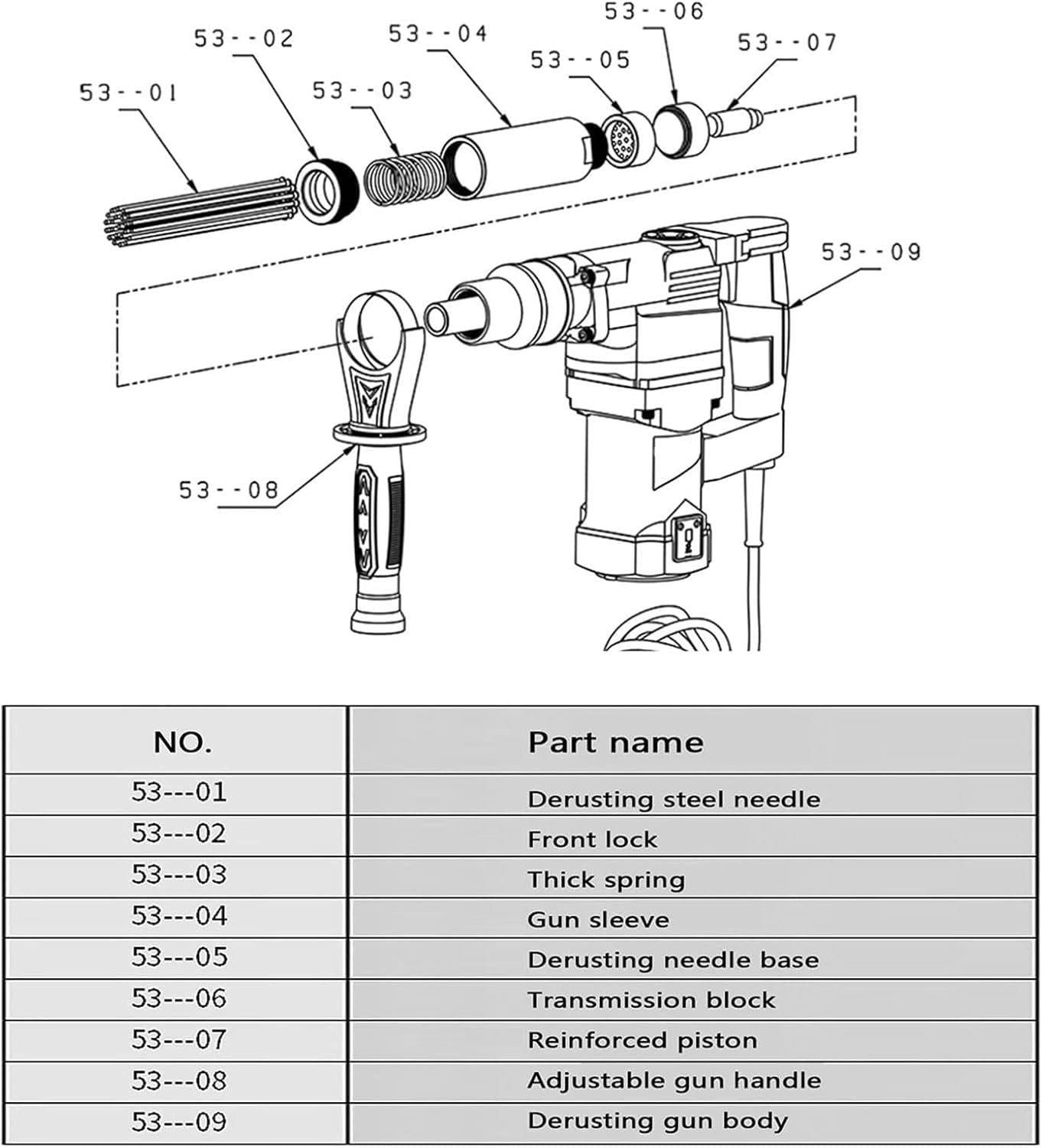 Scrostatore ad Aghi Portatile,Pistola elettrica per la rimozione della ruggine ad Aghi,Pistola per la rimozione della ruggine ad Aghi,Macchina per la Pulizia delle Scorie di Saldatura 110v