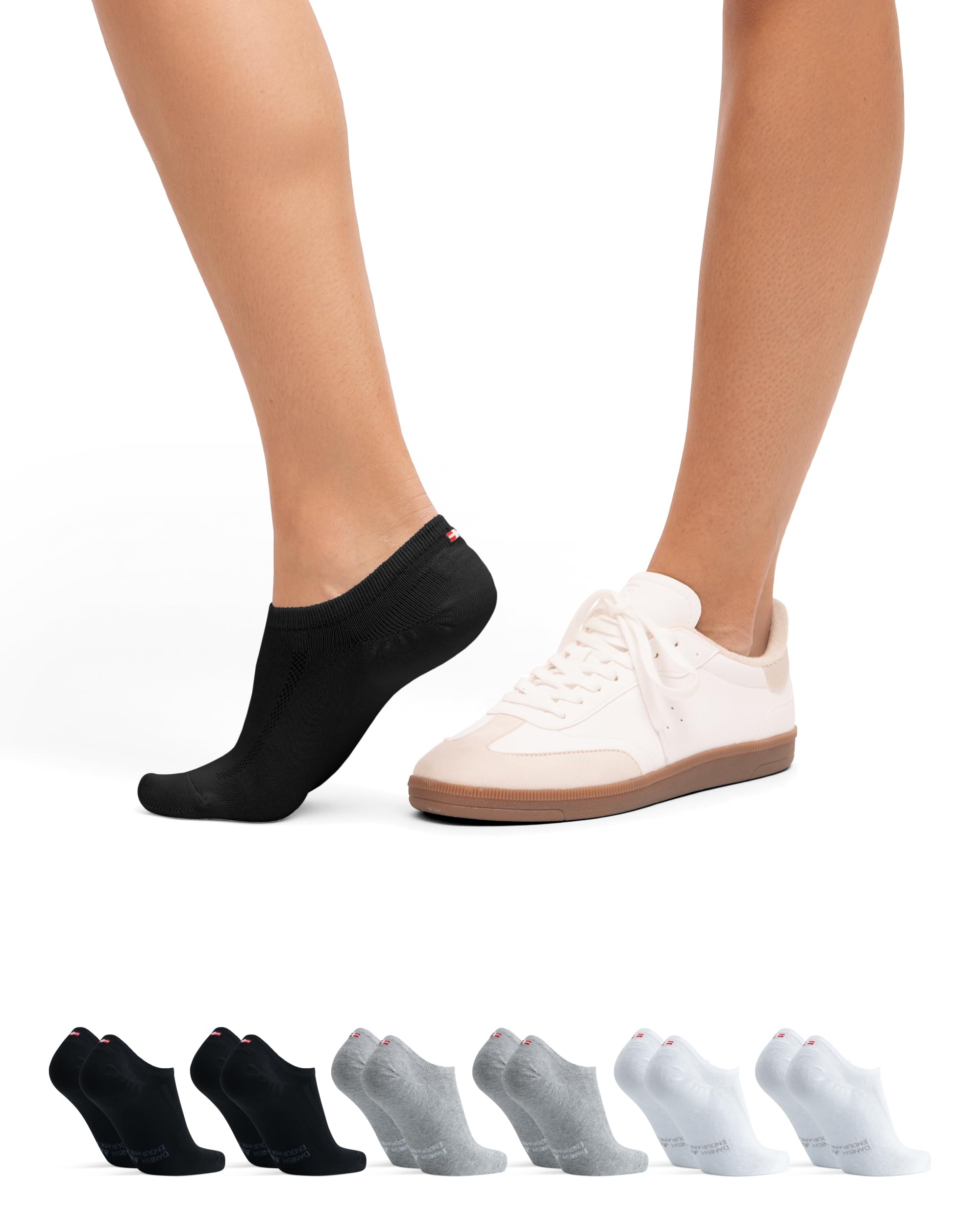 DANISH ENDURANCE 6 Paia Calzini Uomo Donna, Fantasmini Invisibili in Cotone, Calzini Corti Estivi Unisex