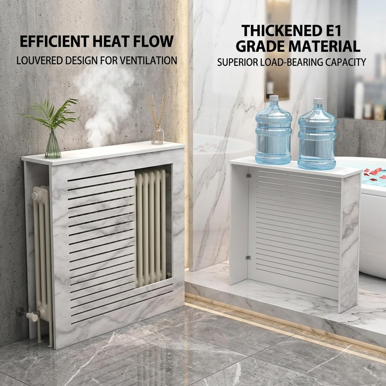 Fundas de calefacción transpirables con plataforma de almacenamiento, estante moderno para armario de radiador de dormitorio, fundas de radiador de vapor para sala de estar, cubiertas de radiador de