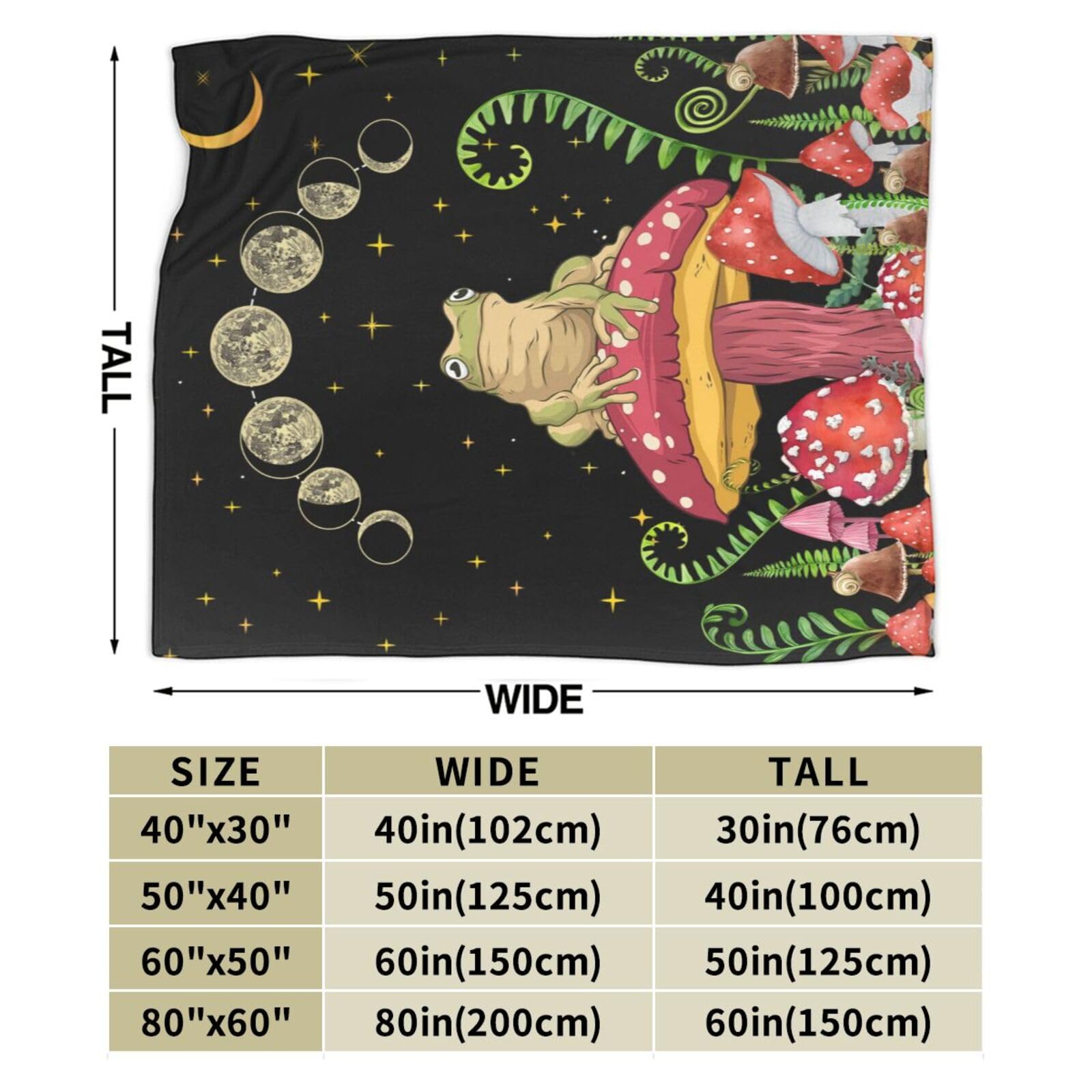 Coperta Morbida In Pile A Forma Di Rana Con Funghetti, 127x101 Cm, Regalo Divertente Per Bambini E Adulti, Per Divano E Letto